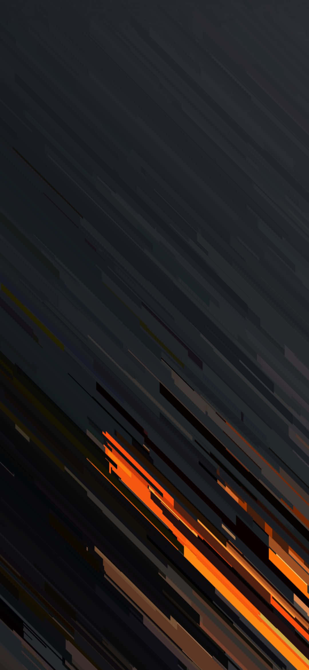 1080x2340 4K Абстрактни черно-оранжеви ивици Тапет