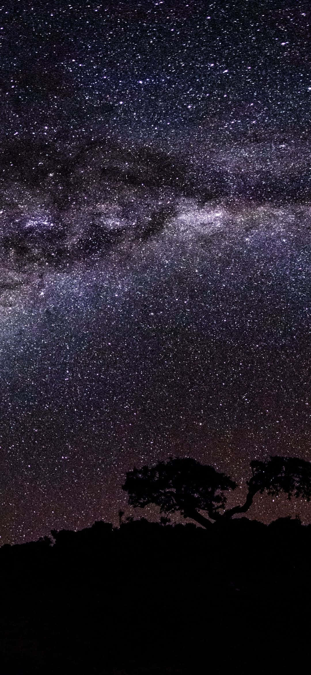 1080x2340 4K Ночно небе с Млечен път Тапет
