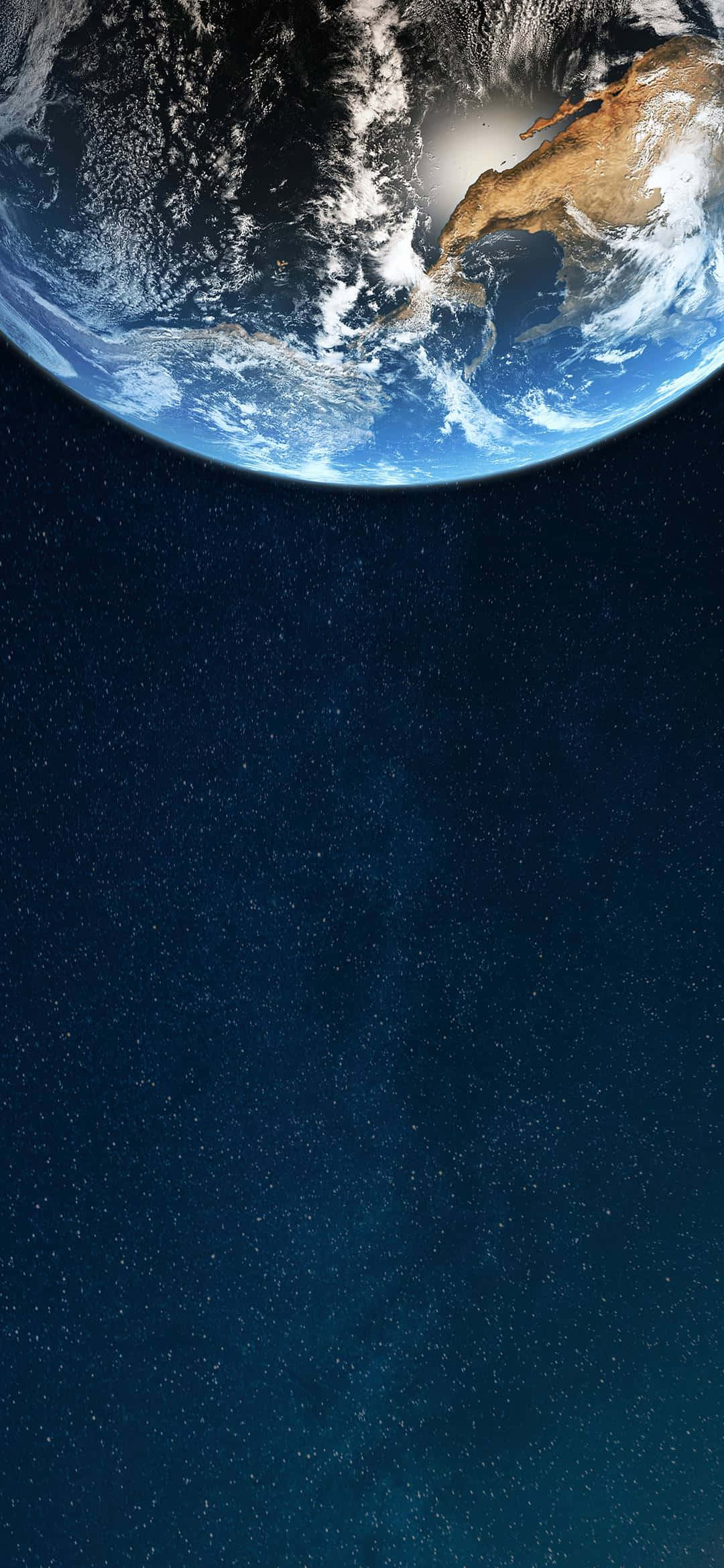 1080x2340 4K Половина Земли в космически фон Тапет