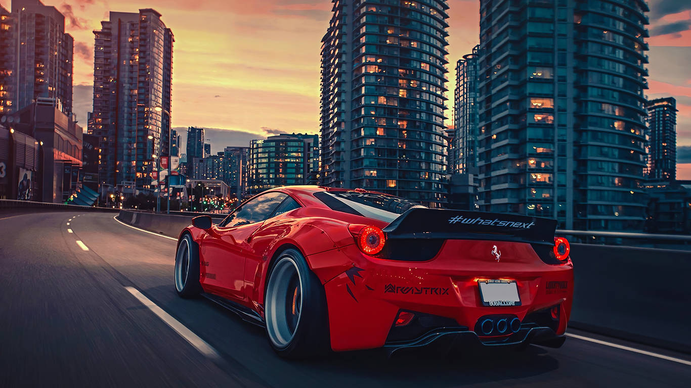 Готиният град 1366x768 Ferrari HD Тапет