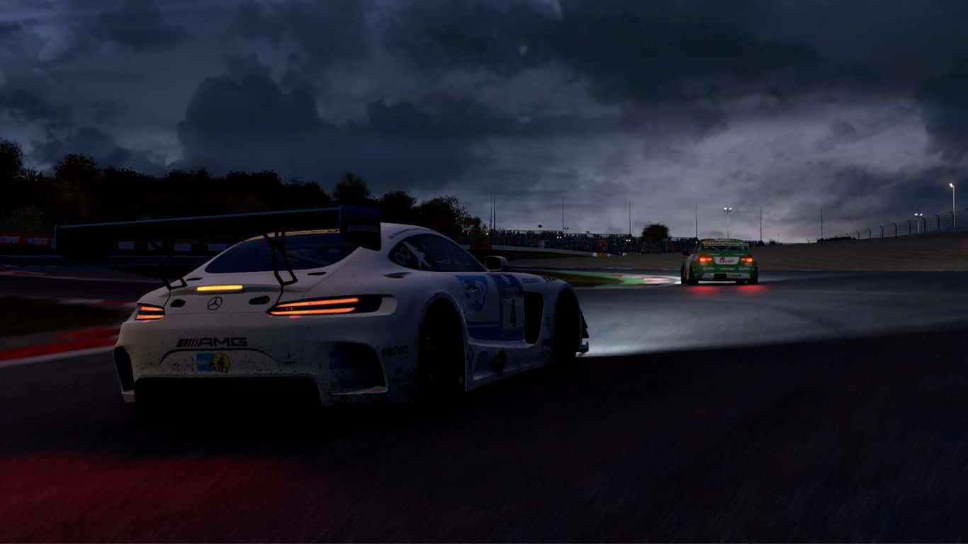 1366x768 Project Cars 2 Нощно Състезание Фон Тапет