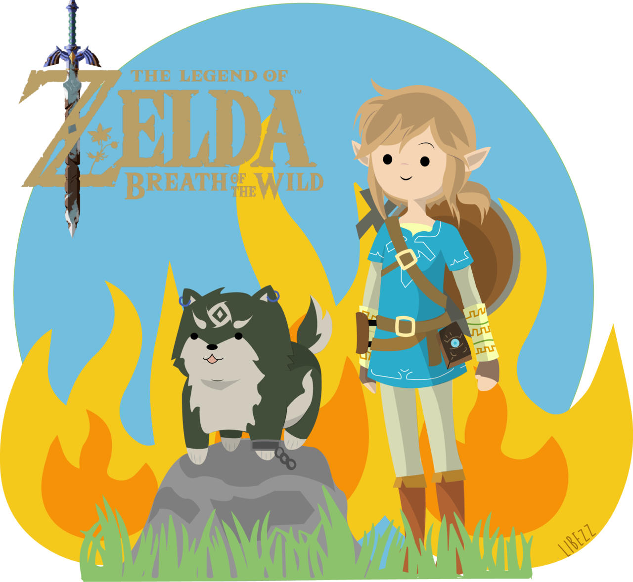 Остават само 19 дни до Legend of Zelda - Botw Link с Wolf Link, HD PNG изтегляне Тапет