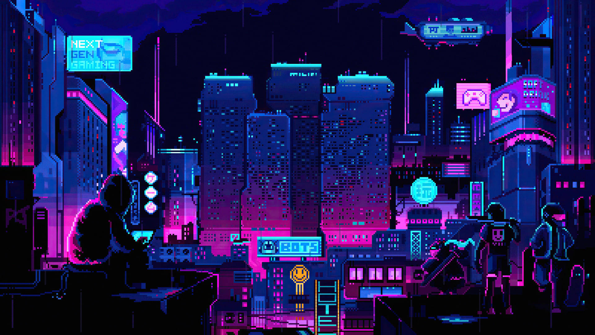 Игри Град в Киберпънк 1920 x 1080 Тапет