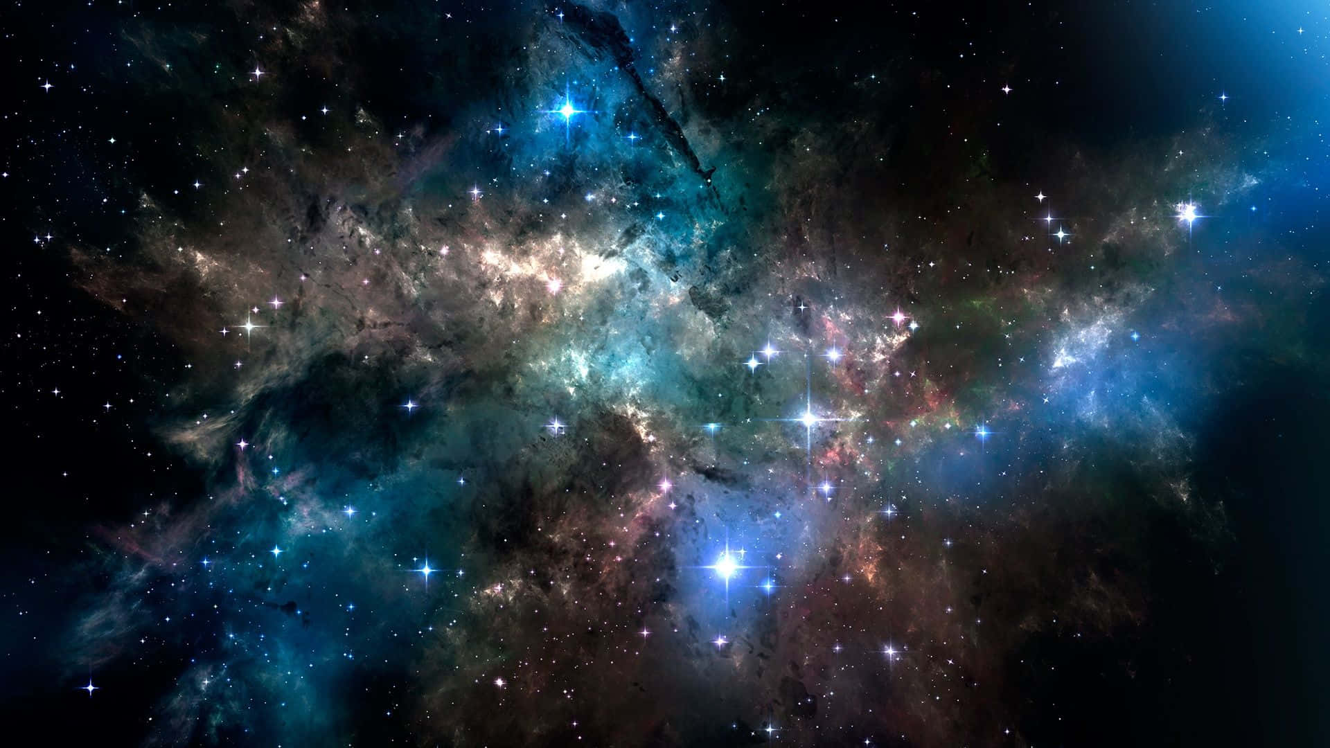 1920 X 1080 Мъглявина и Светещи Звезди Тапет