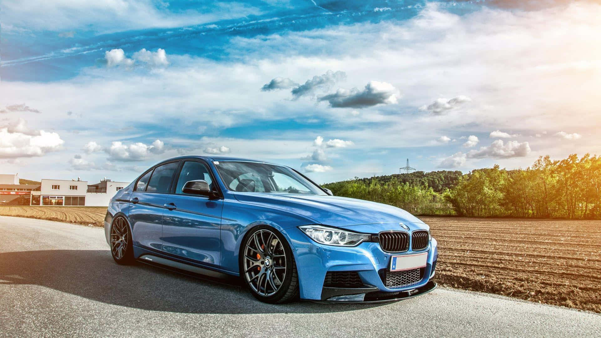 1920x1080 BMW Лъскаво Синьо F30 Тапет