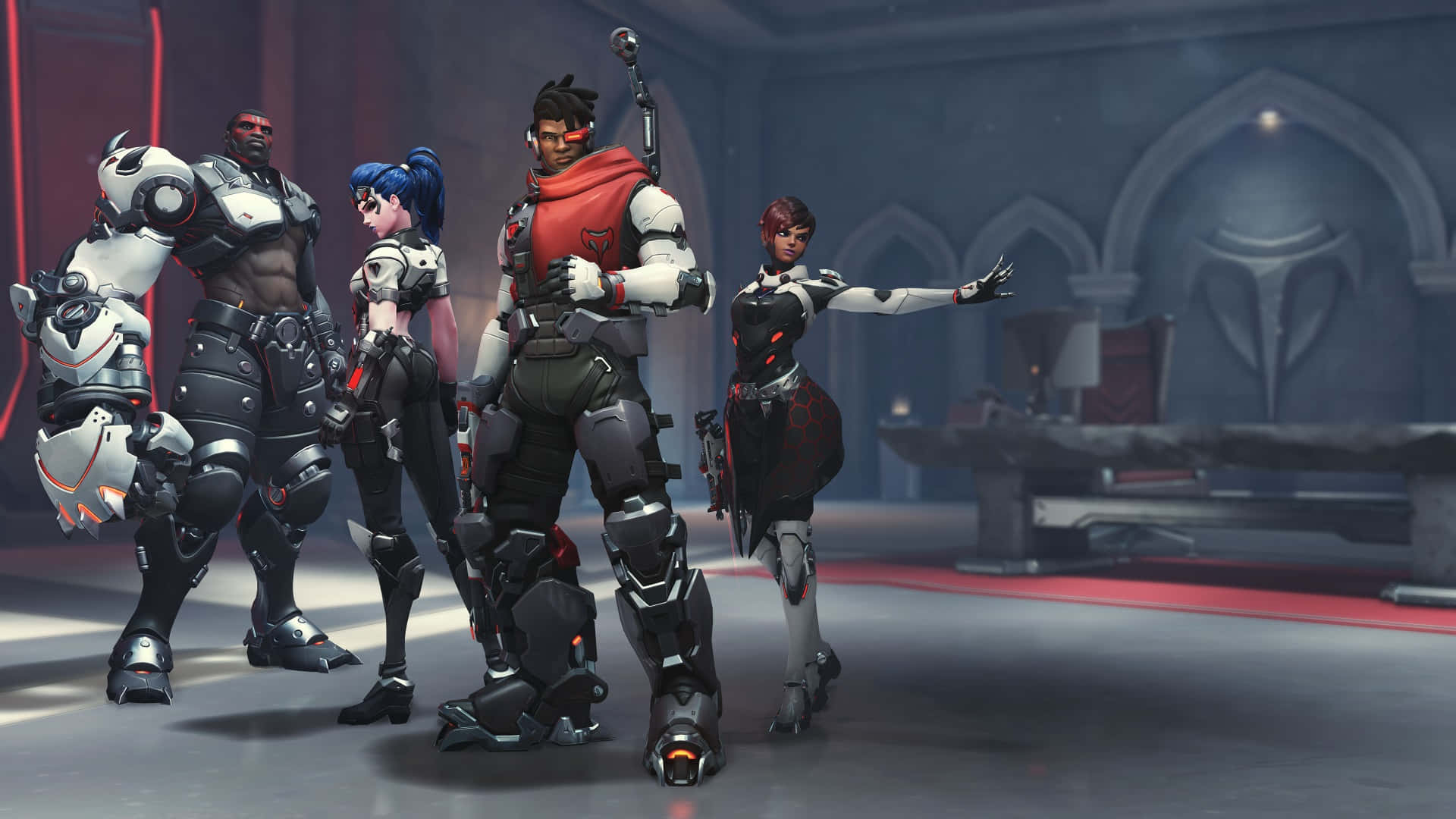 1920x1080 Герои видеоигры Overwatch на фоне Тапет