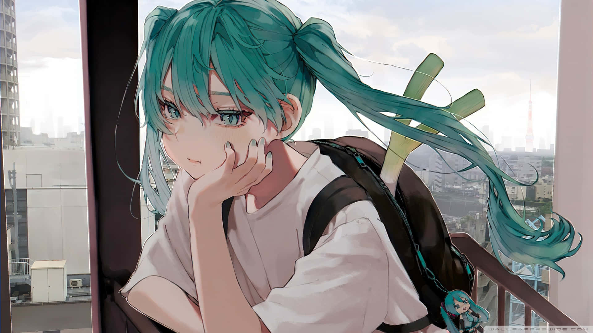 1920x1080 Аниме Hatsune Miku Тъжна