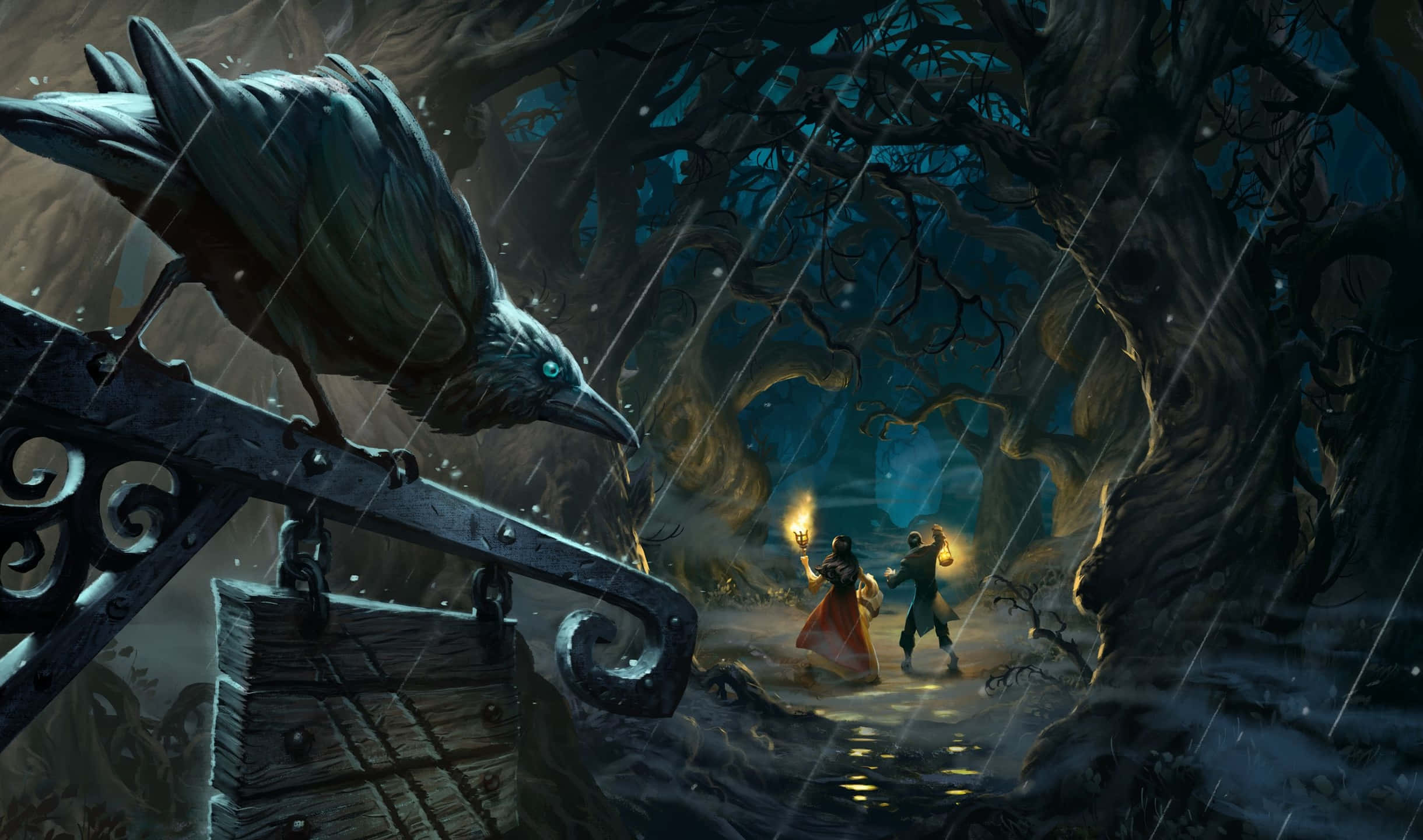 2440x1440 Фон на Hearthstone Зловещата Гора на Вещиците Тапет