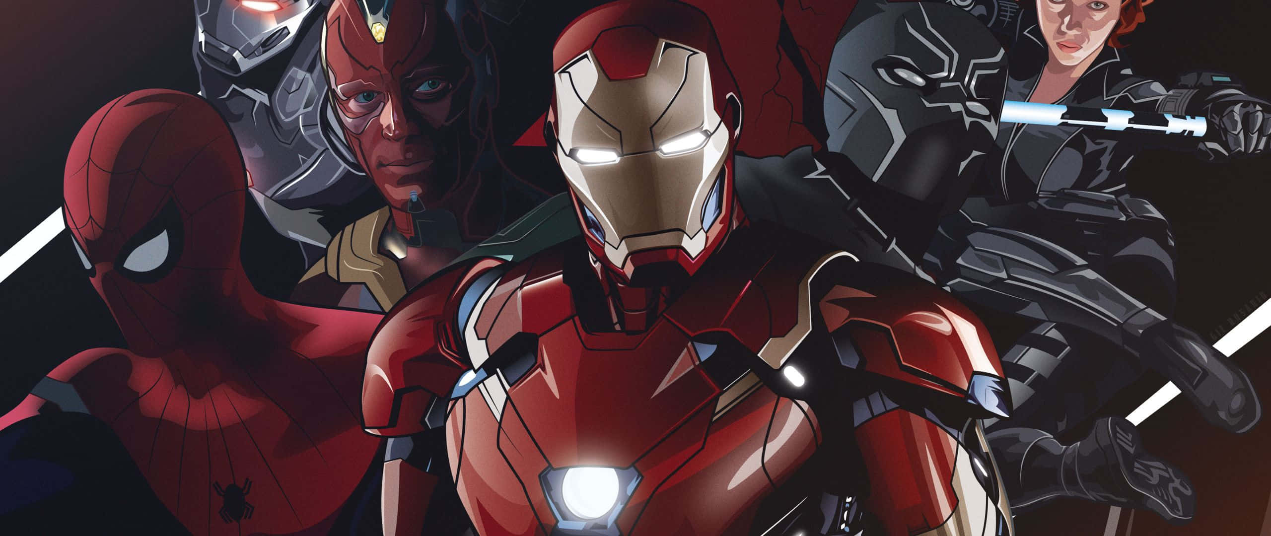 2560 X 1080 Marvel Анимация Тапет