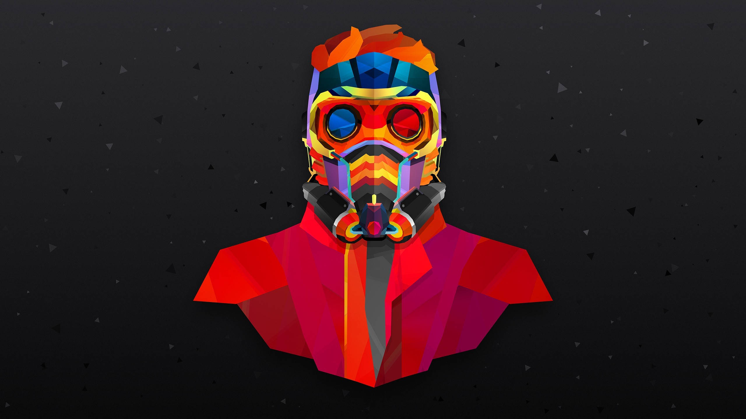 2560x1440 Marvel Геометрична Естетика Star-Lord Тапет