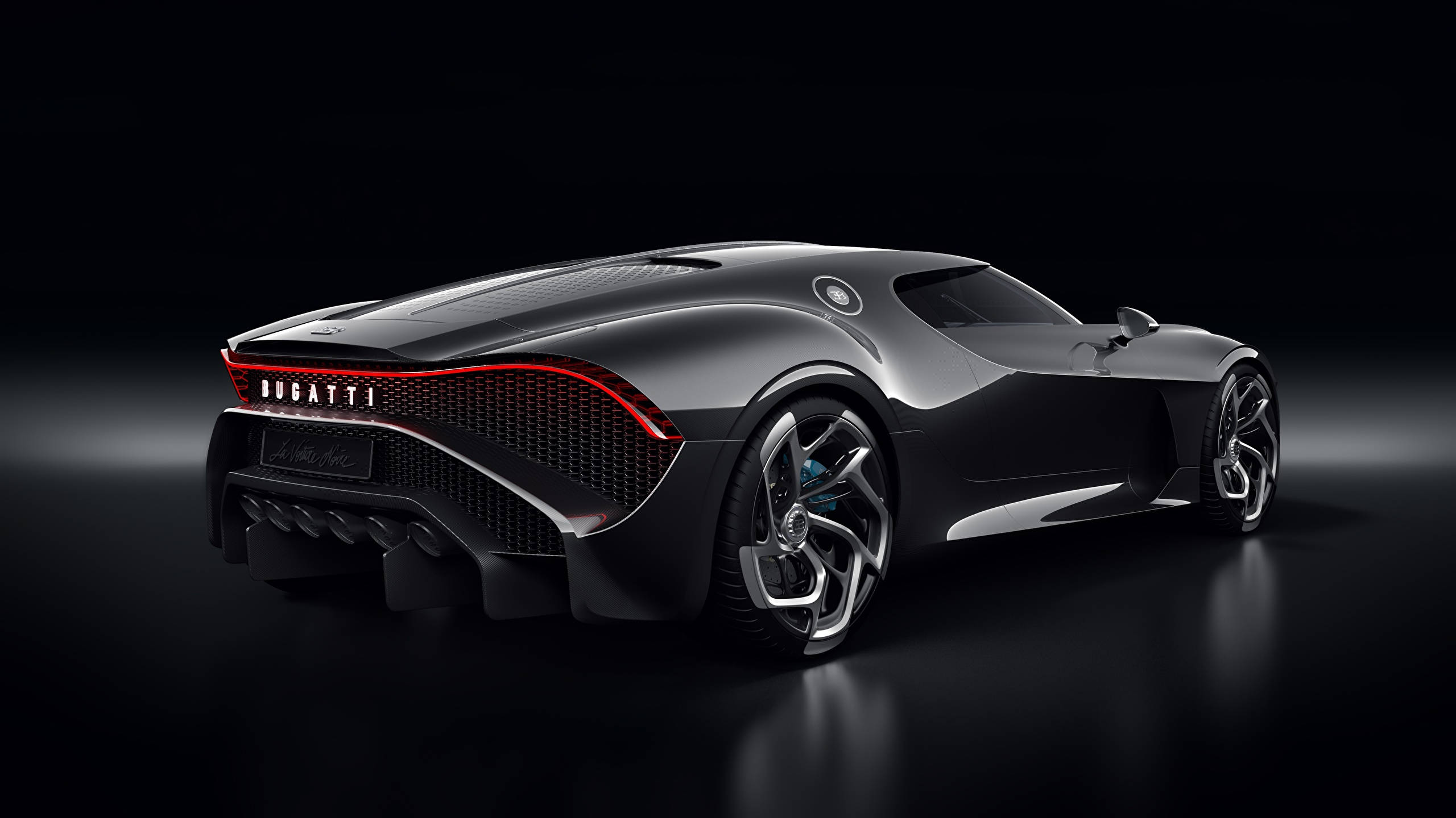 2560x1440 Черен автомобил Bugatti La Voiture Noire Тапет
