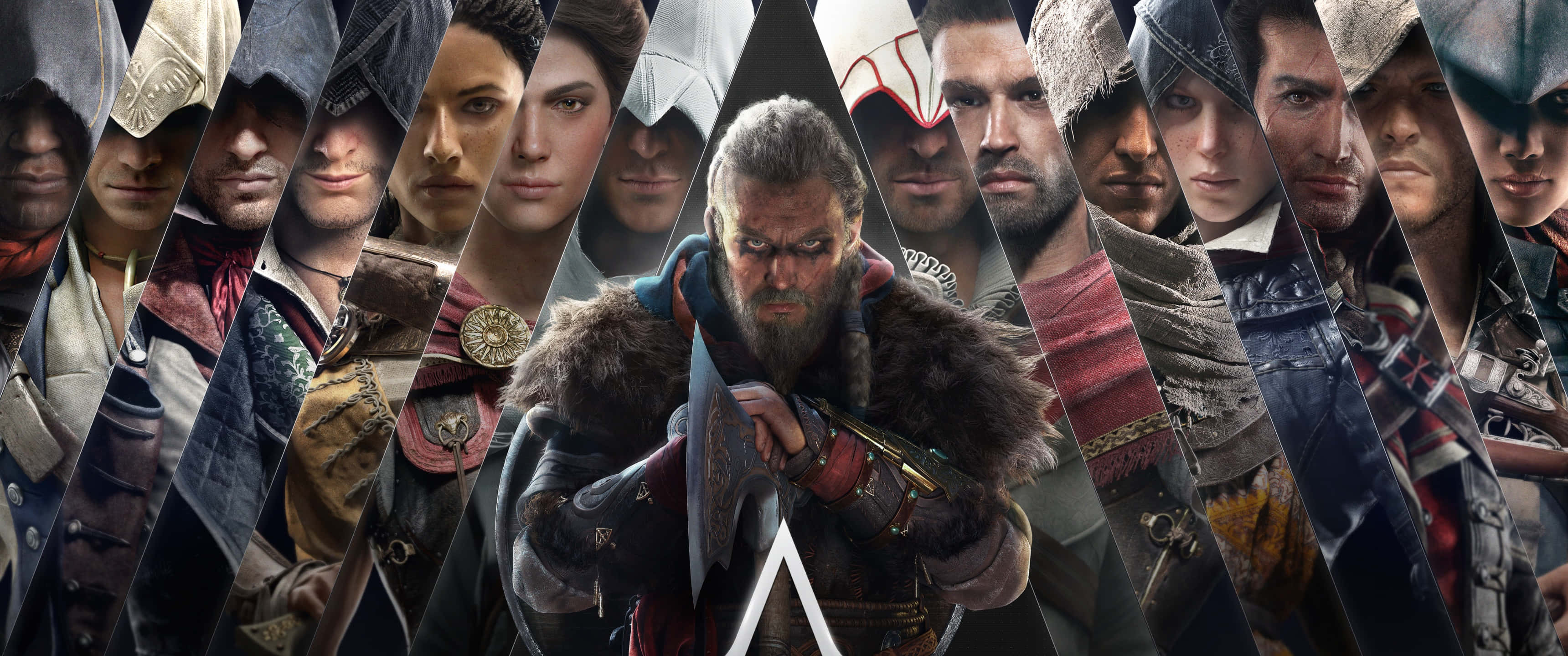 3440x1440p Assassin's Creed Odyssey фон Основни ассасини от поредицата Тапет