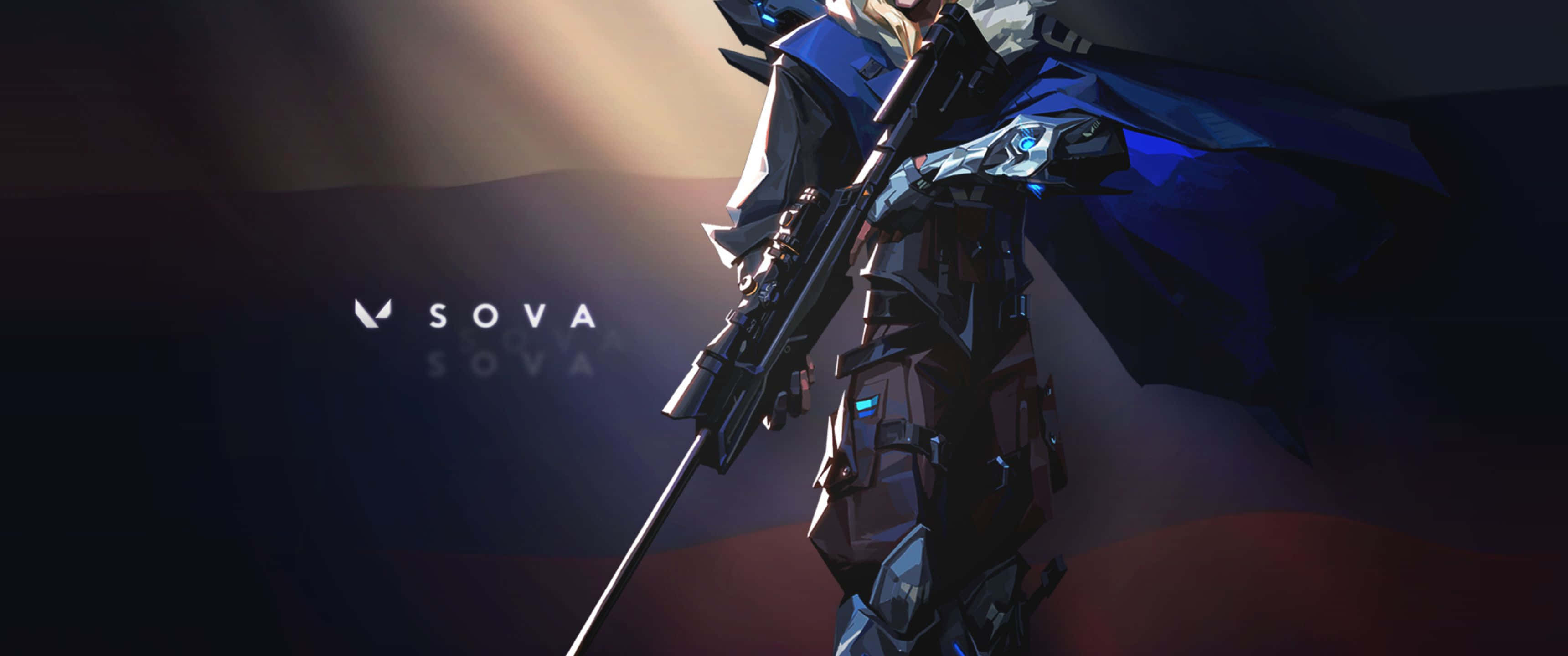 3440x1440p фон Sova от Valorant Тапет