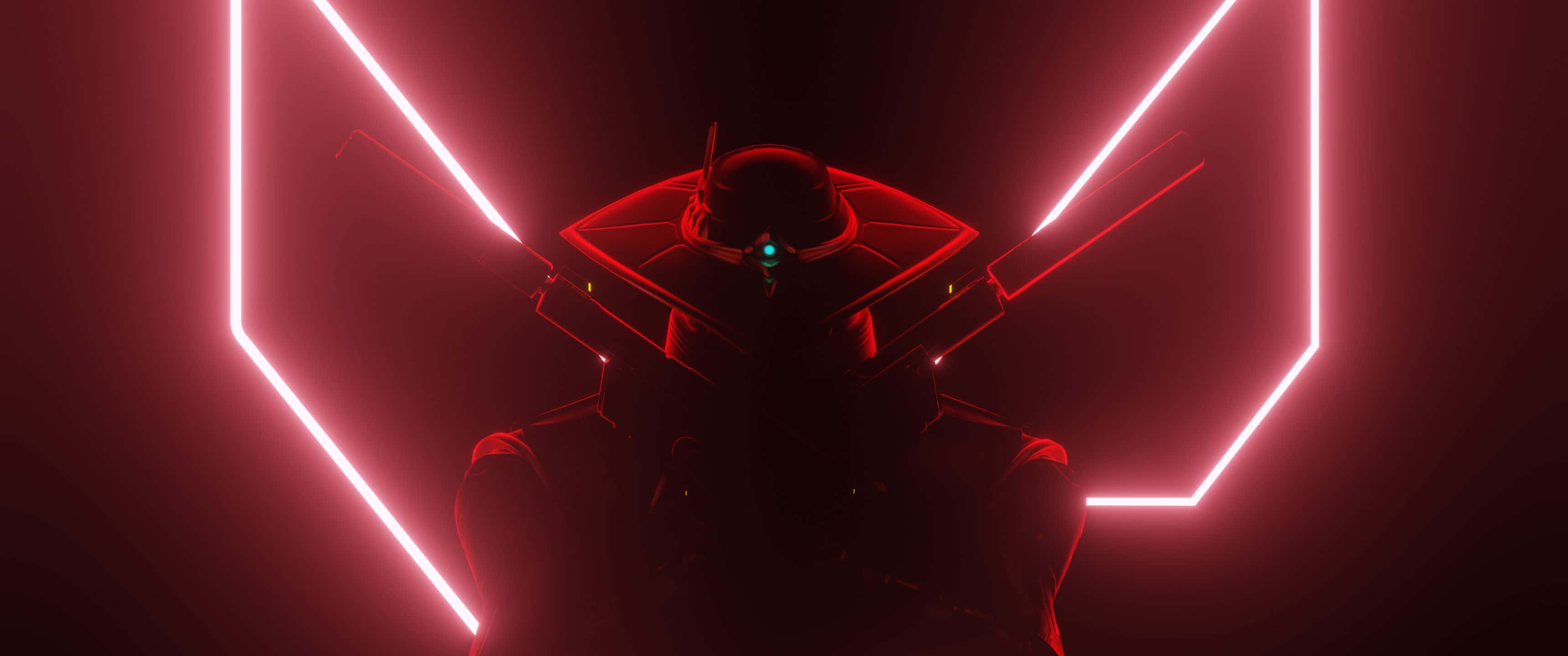 3440x1440p Valorant Cypher червен фон Тапет