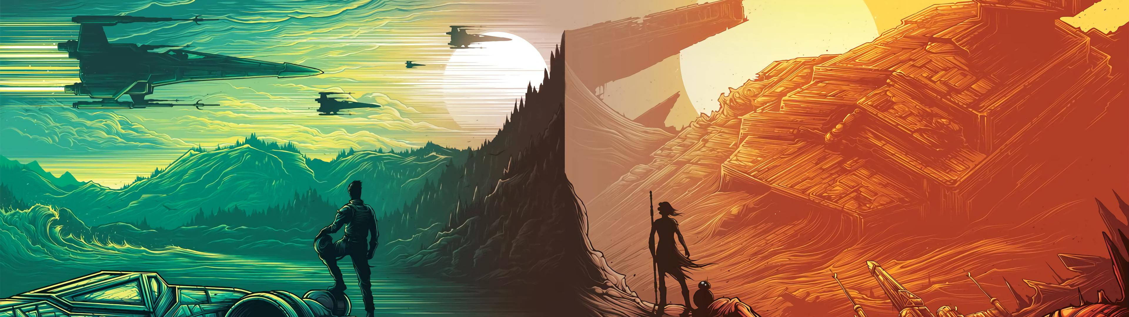 3840x1080 HD Dual Monitor Star Wars Арт Тапет