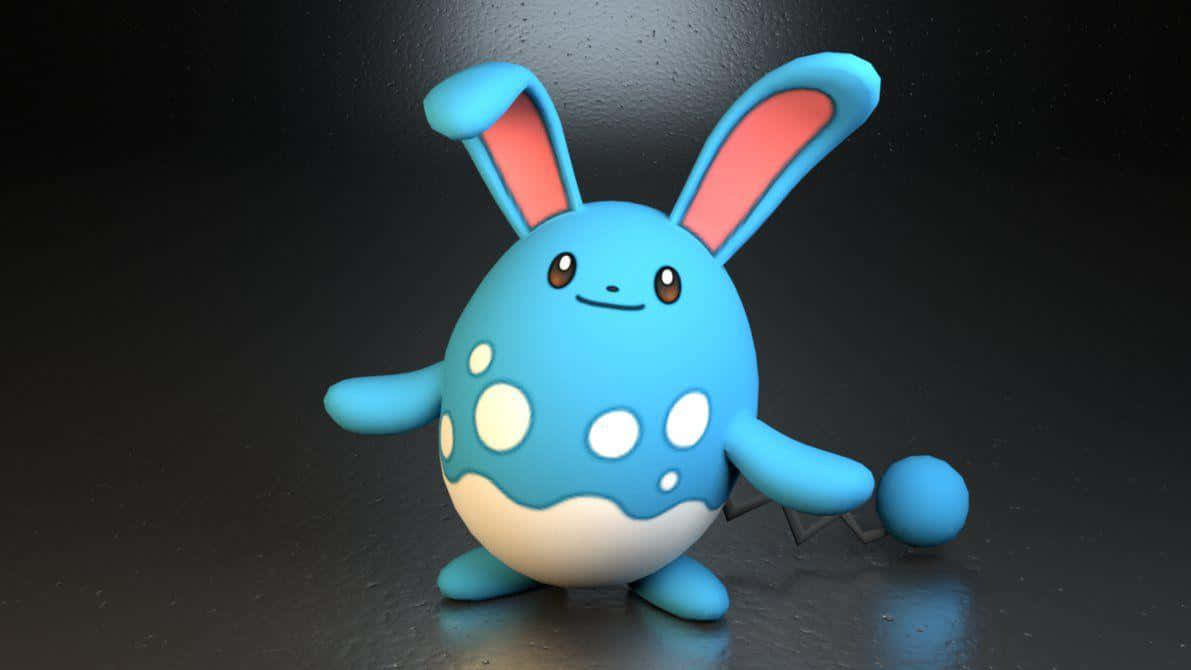 3D Azumarill на черен фон Тапет
