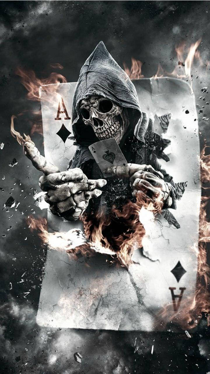3D хорър игра с карти и Grim Reaper Тапет