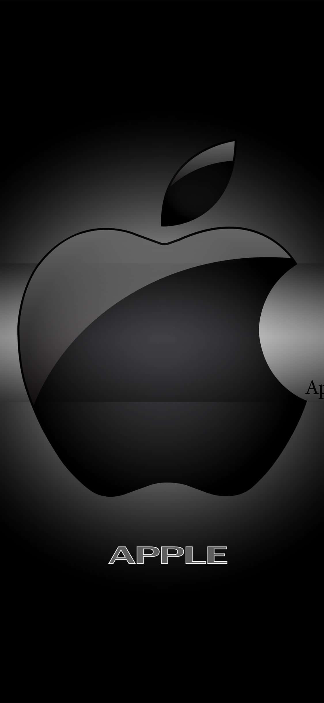 3D Pixel 3 Черен Apple лого на черен фон Тапет