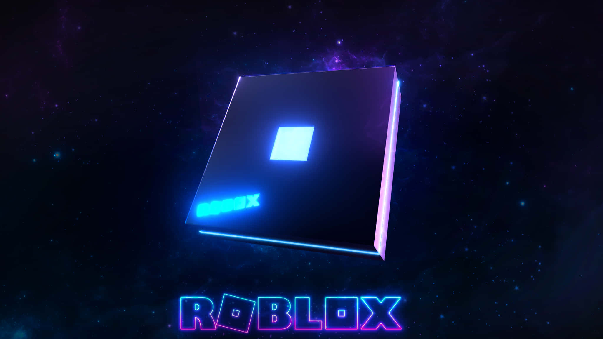 3D Roblox Син и Лилав Тапет