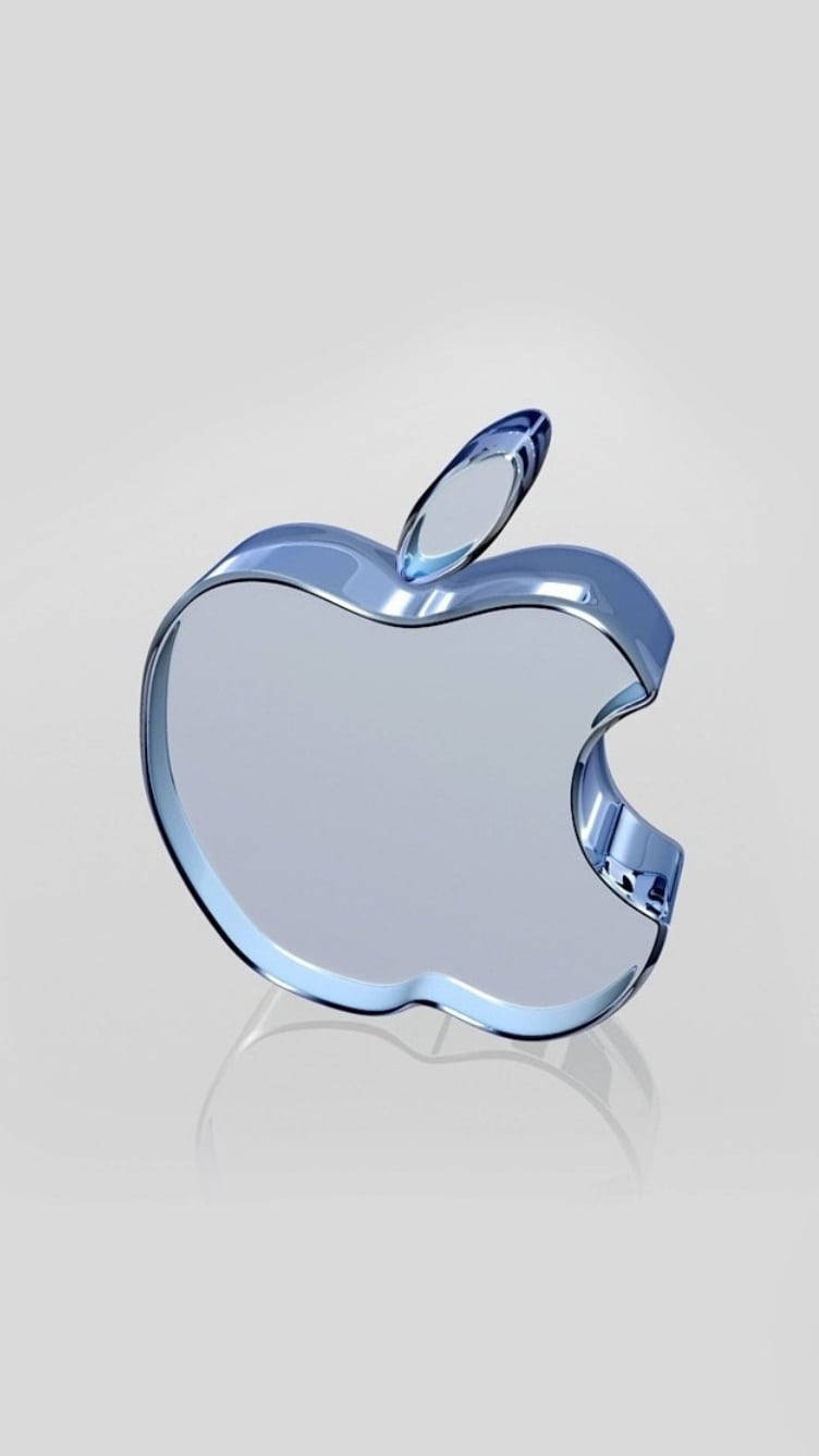 3D Стъклено Лого на Apple за iPhone Тапет