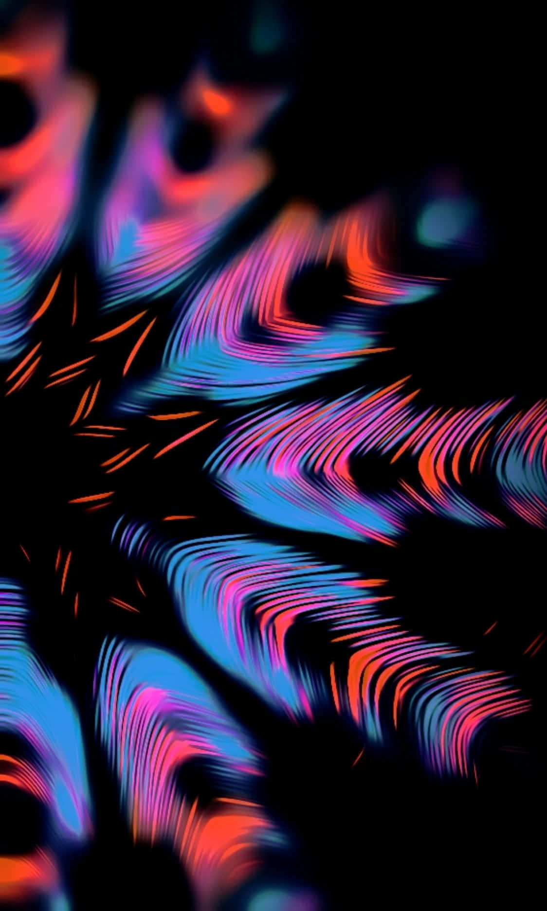 4K AMOLED фон с цветни абстрактни пера Тапет