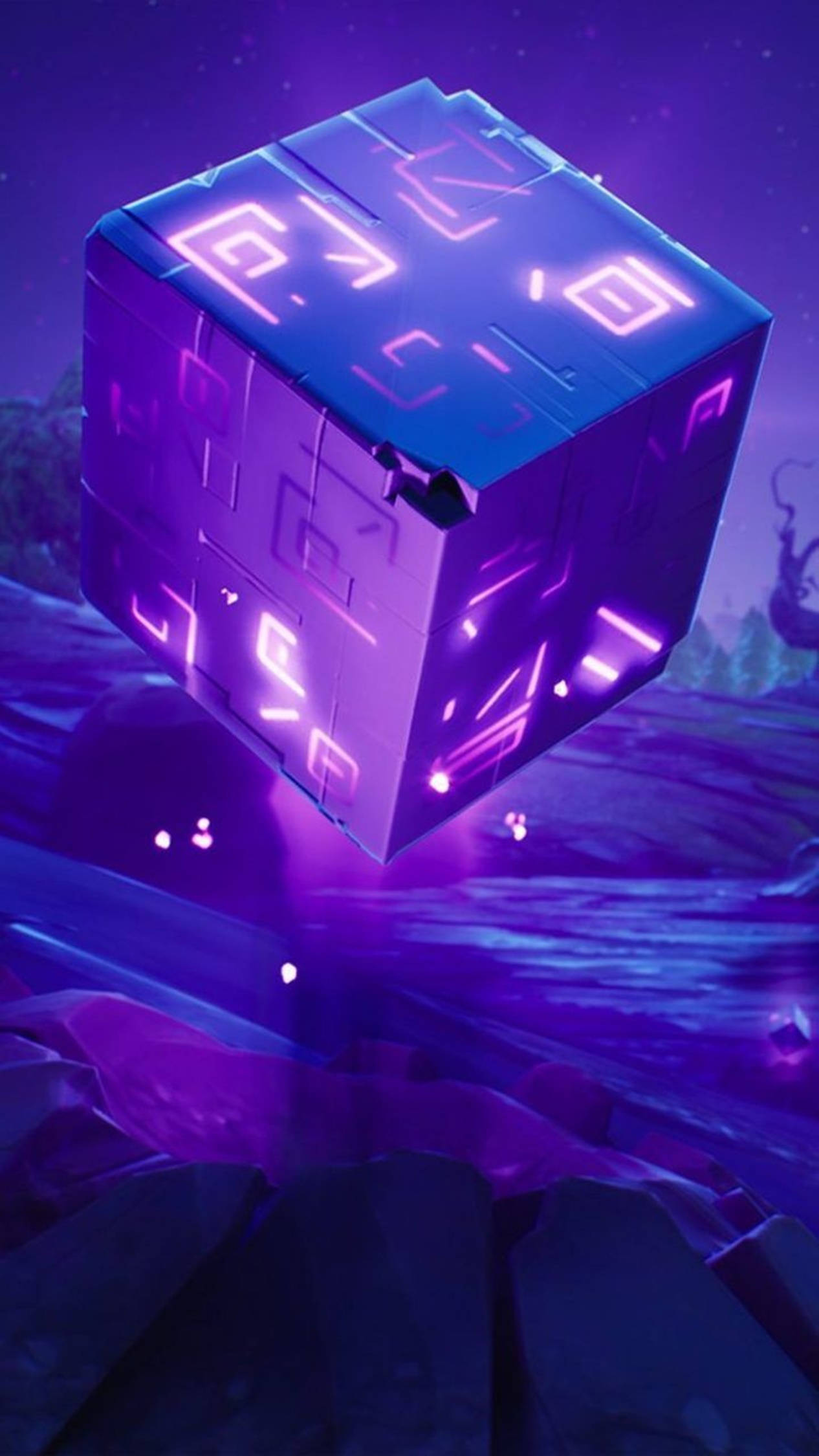 4K Android Fortnite Лилав сянков камък Тапет