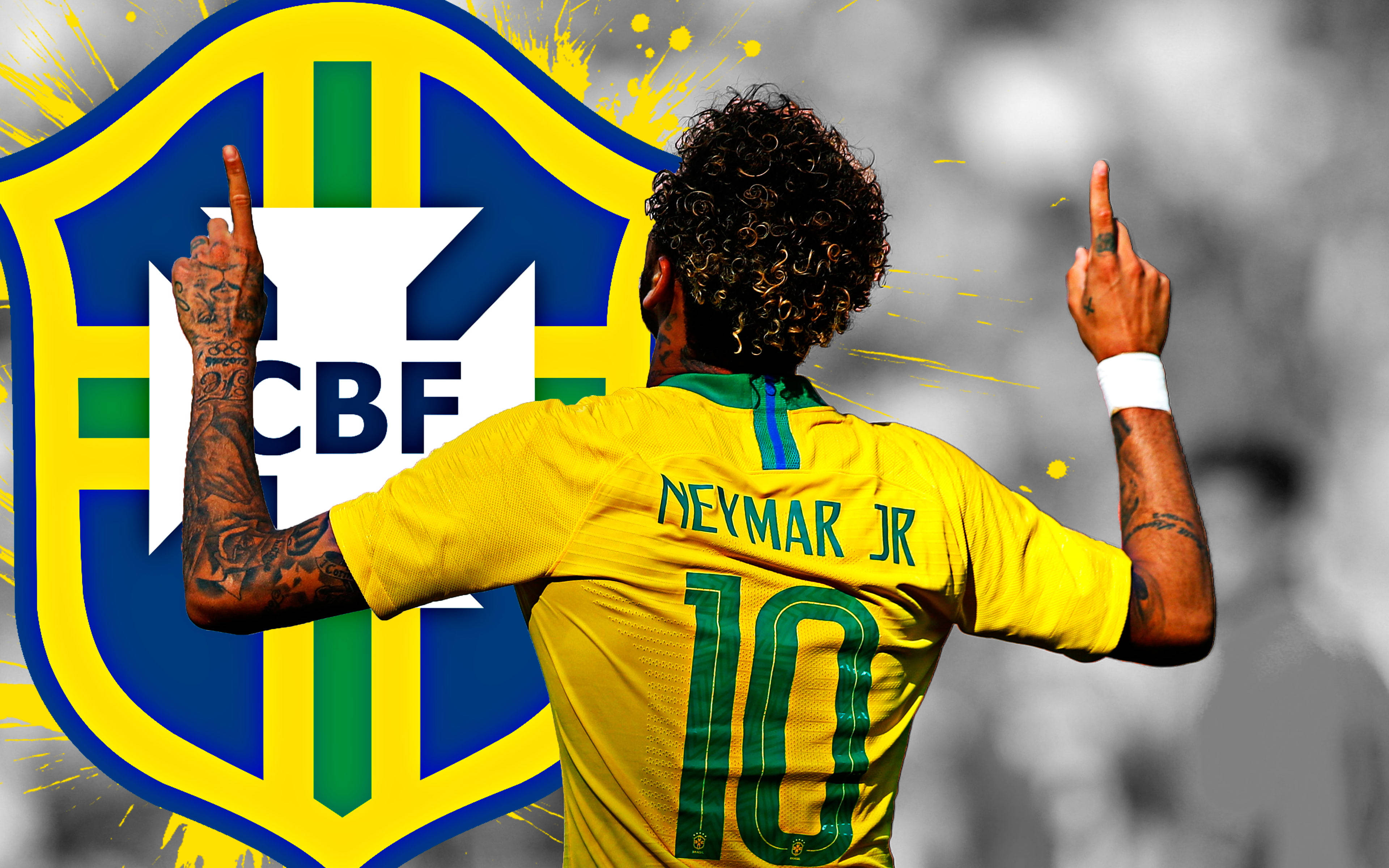 Неймар 4K с голямо лого на CBF Тапет