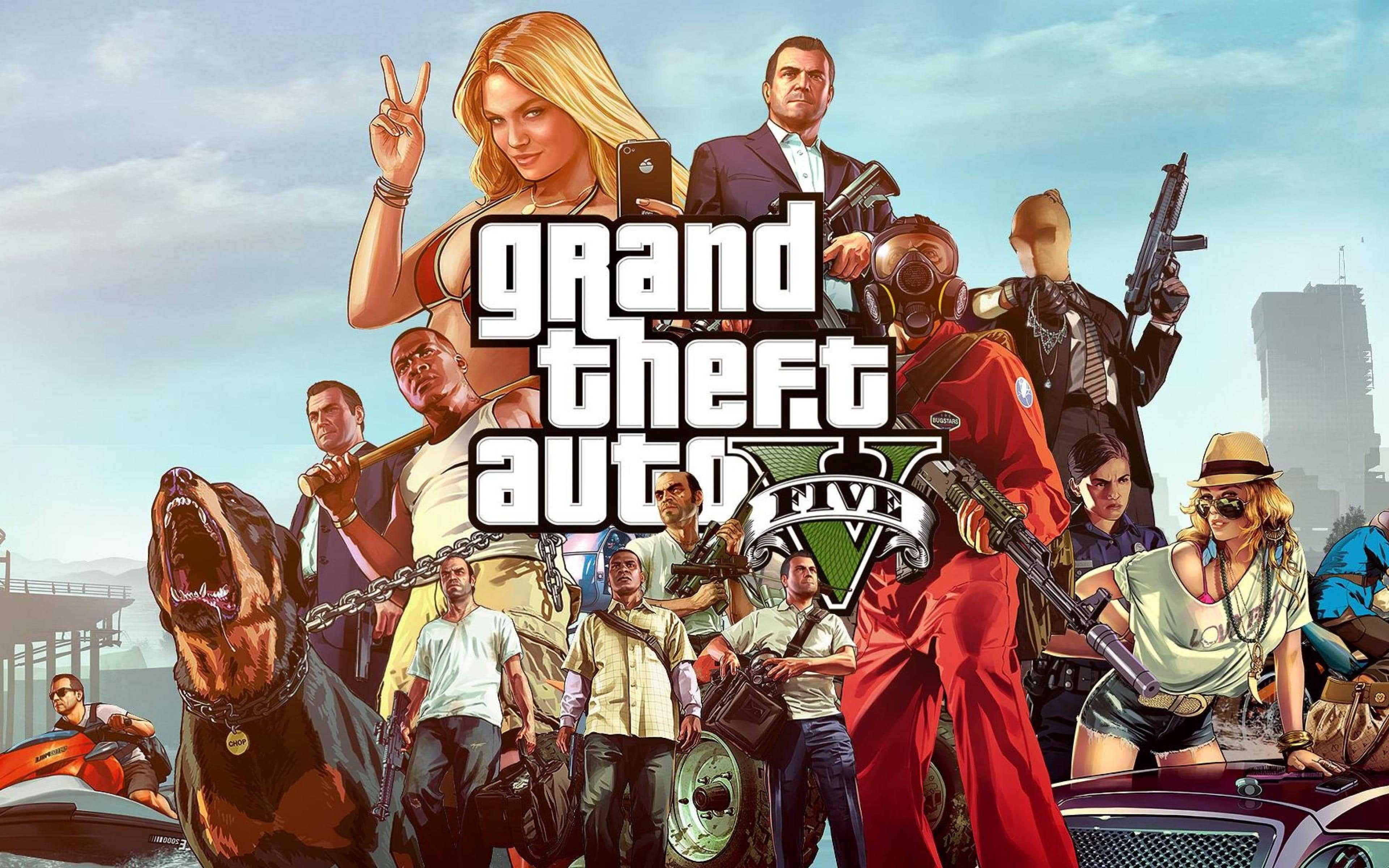 4K Ансамбъл от герои на GTA 5 Тапет