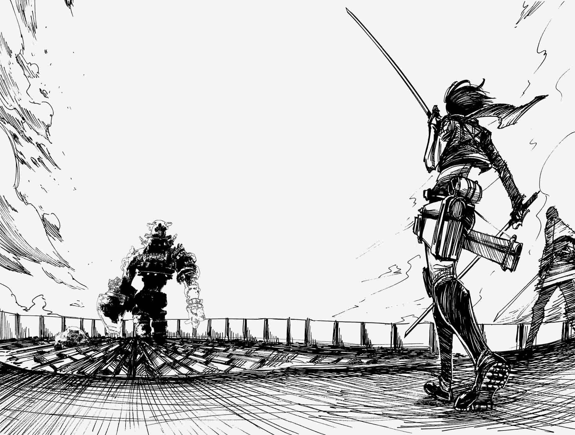 4K Manga Атака на титаните Тапет