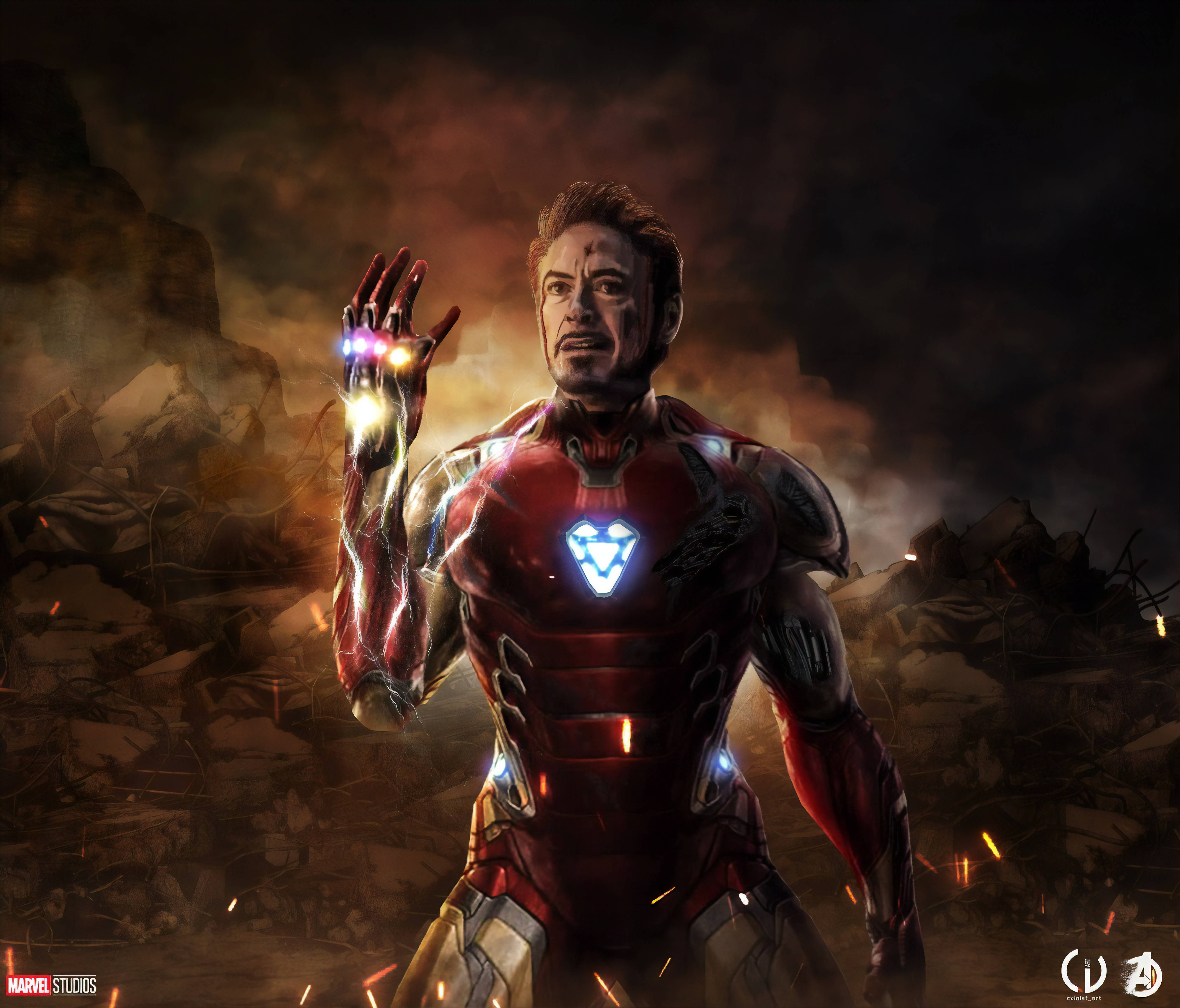 Снап на Железния човек 4K Marvel iPhone Тапет