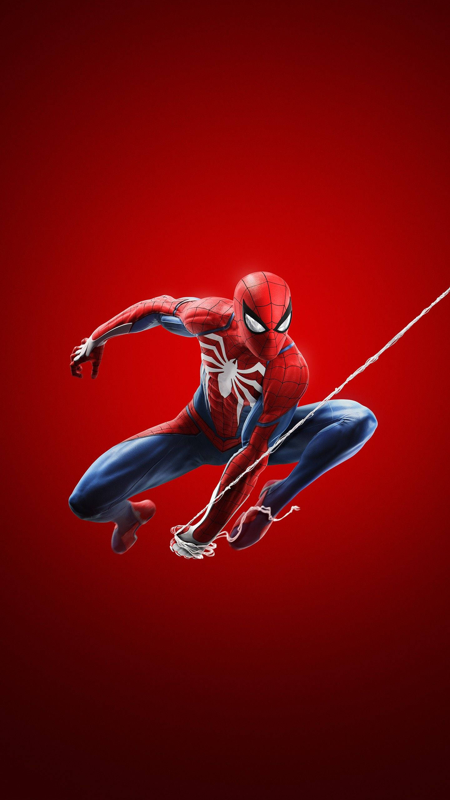 Червен Спайдър-Мен се люлее 4K Marvel iPhone Тапет