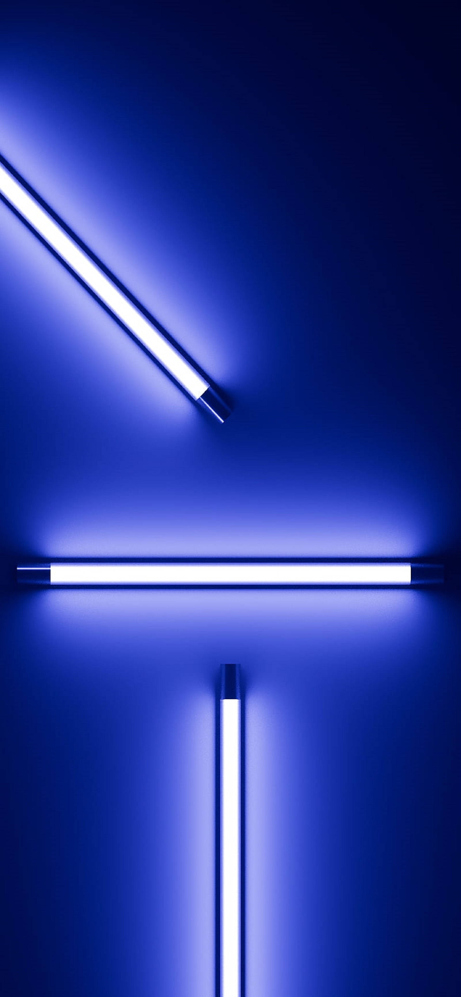 4K Neon Синьо Осветление в Стена за iPhone Тапет
