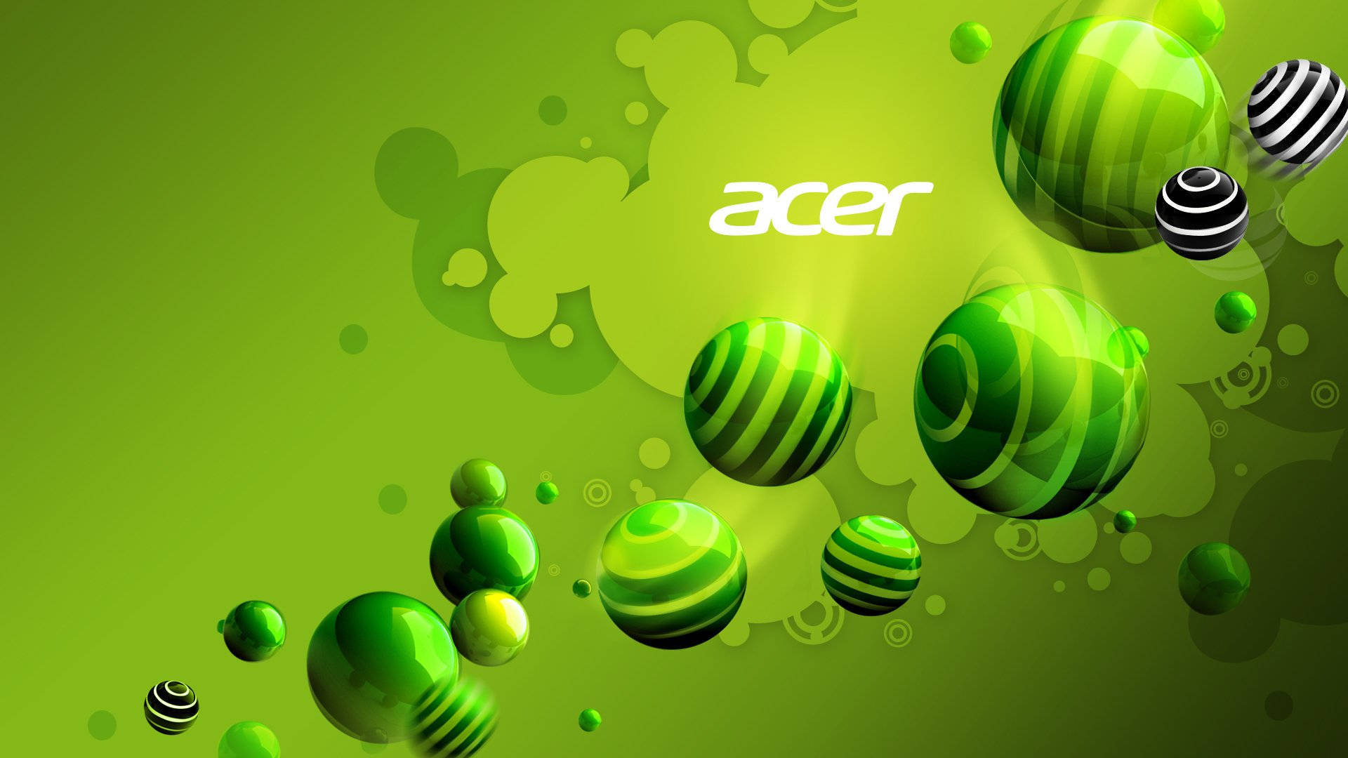 Ярко зелено и бяло лого на Acer Тапет