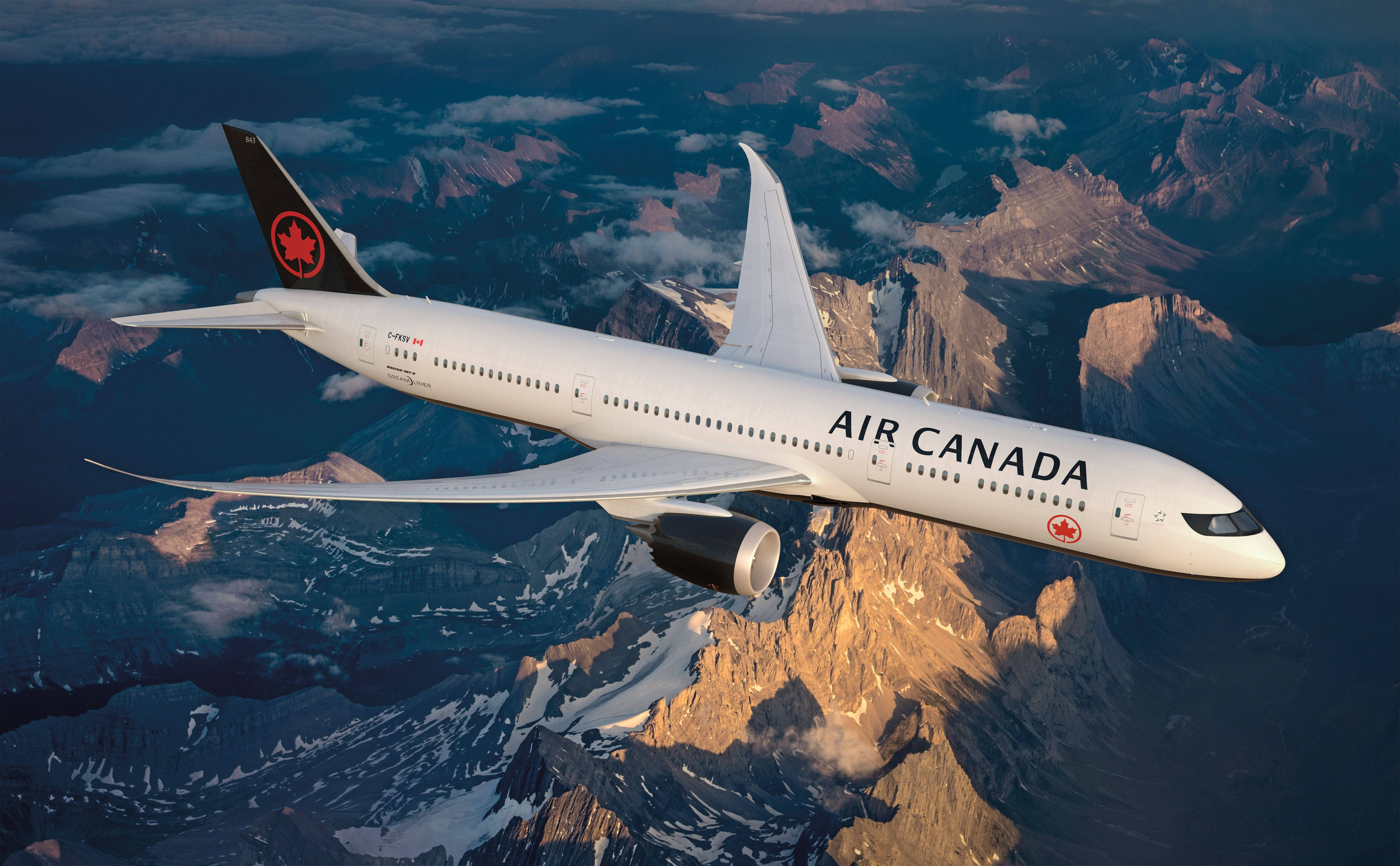 Air Canada над планините Тапет