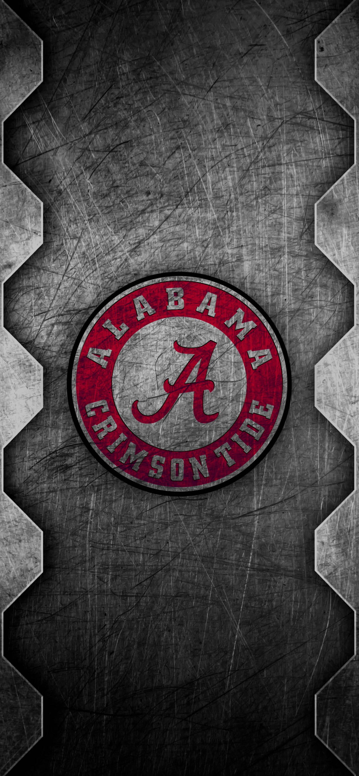 Alabama Crimson Tide изкуство от надраскана метала Тапет