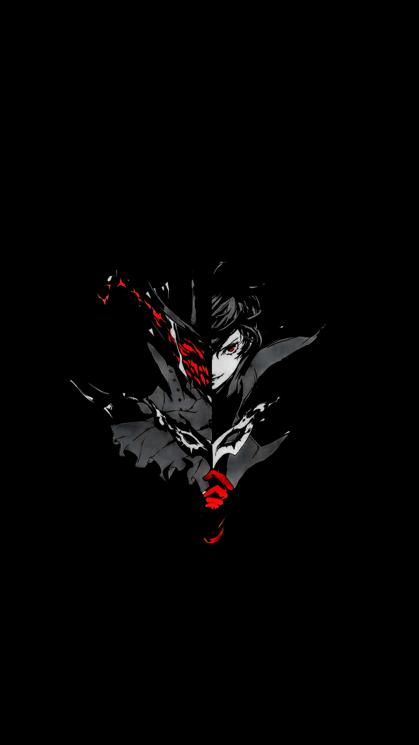 Фон AMOLED с аниме човек-чудовище Тапет