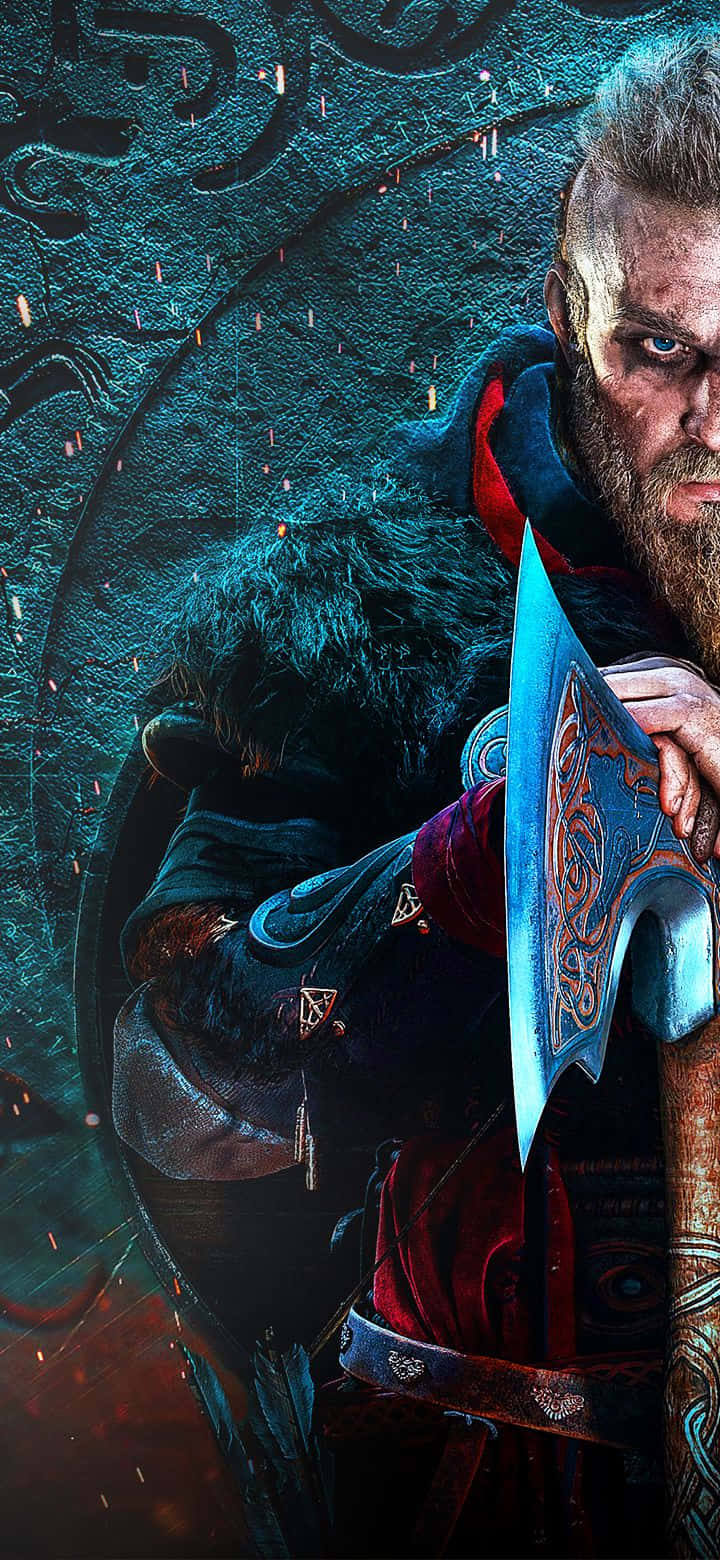 Android Assassin's Creed Valhalla фон Ляво лице Тапет