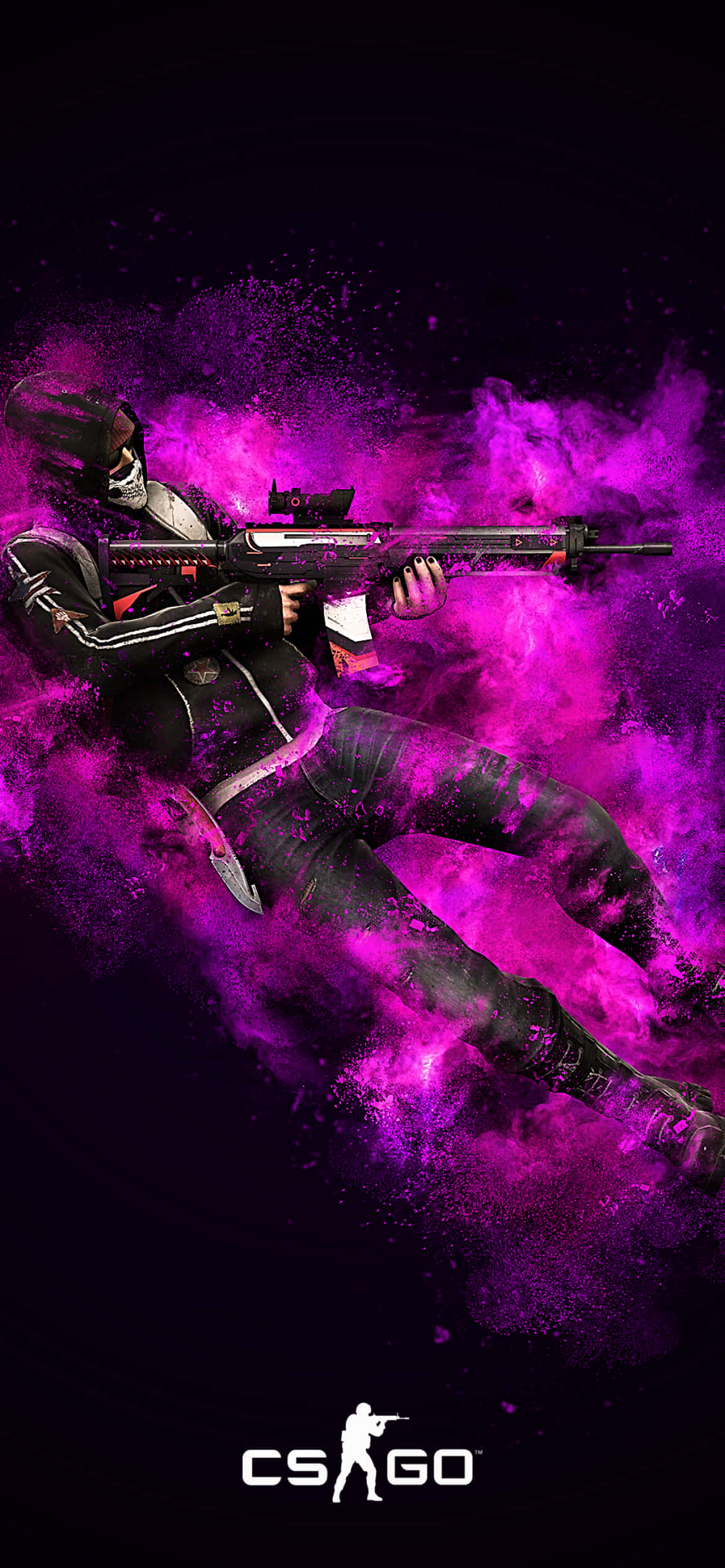 Android Counter-strike Global Offensive терорист с лилав аура фон Тапет
