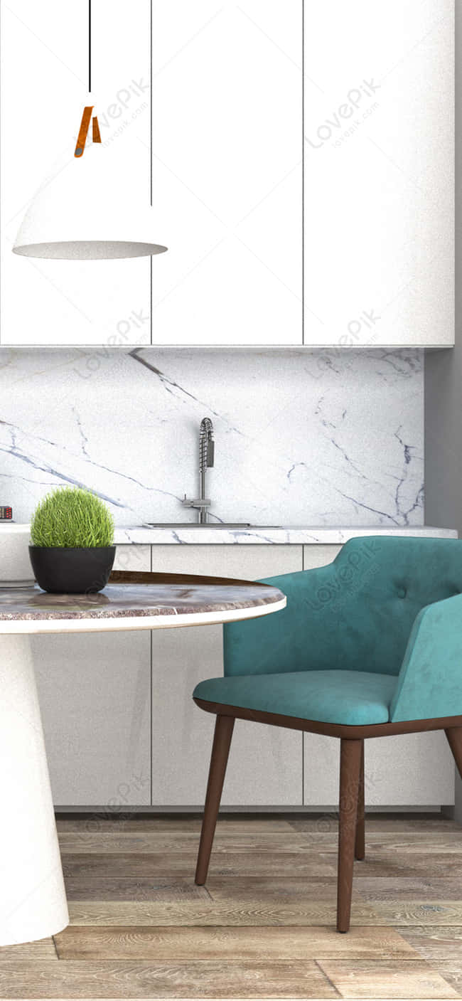 Android White Theme Kitchen фон Design Тапет