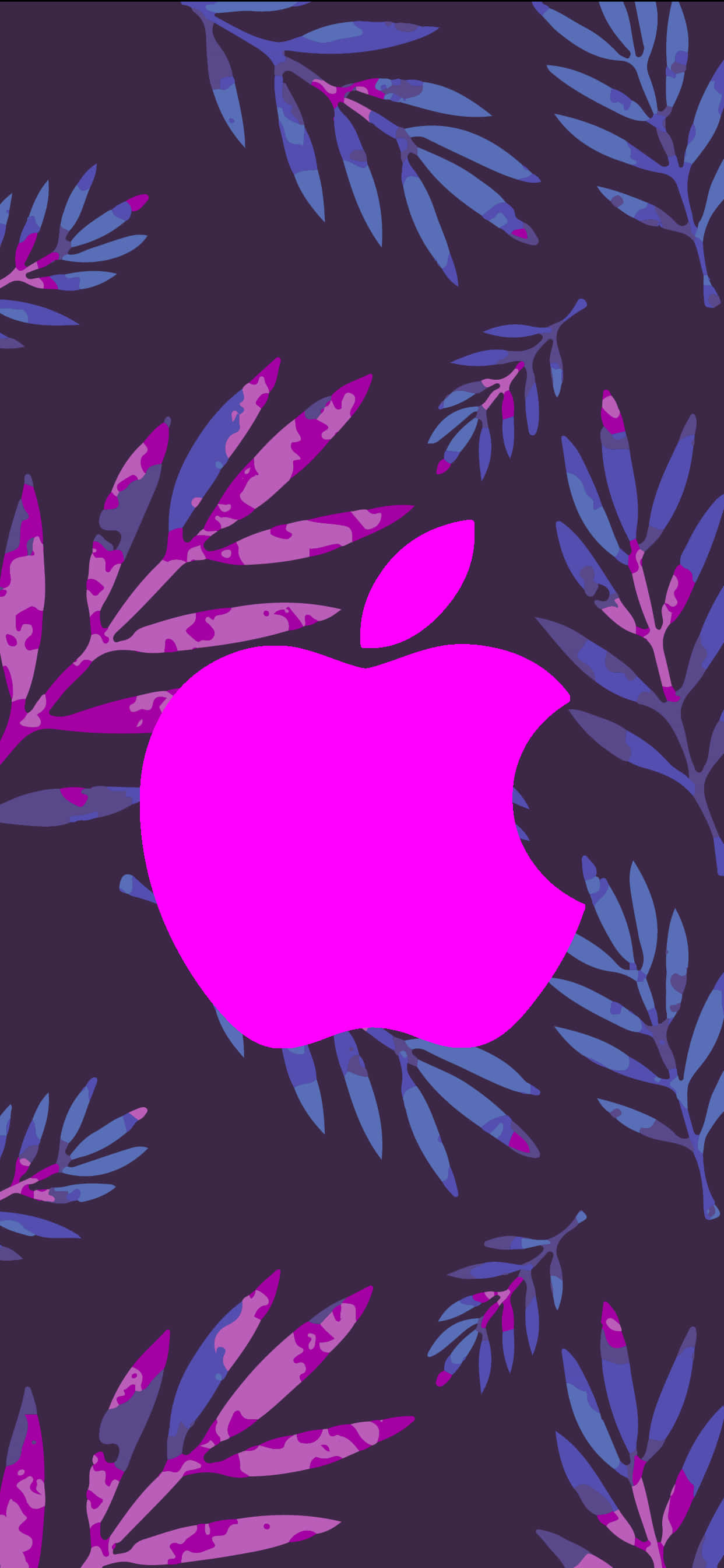 Голямо лилаво лого Apple HD iPhone Тапет