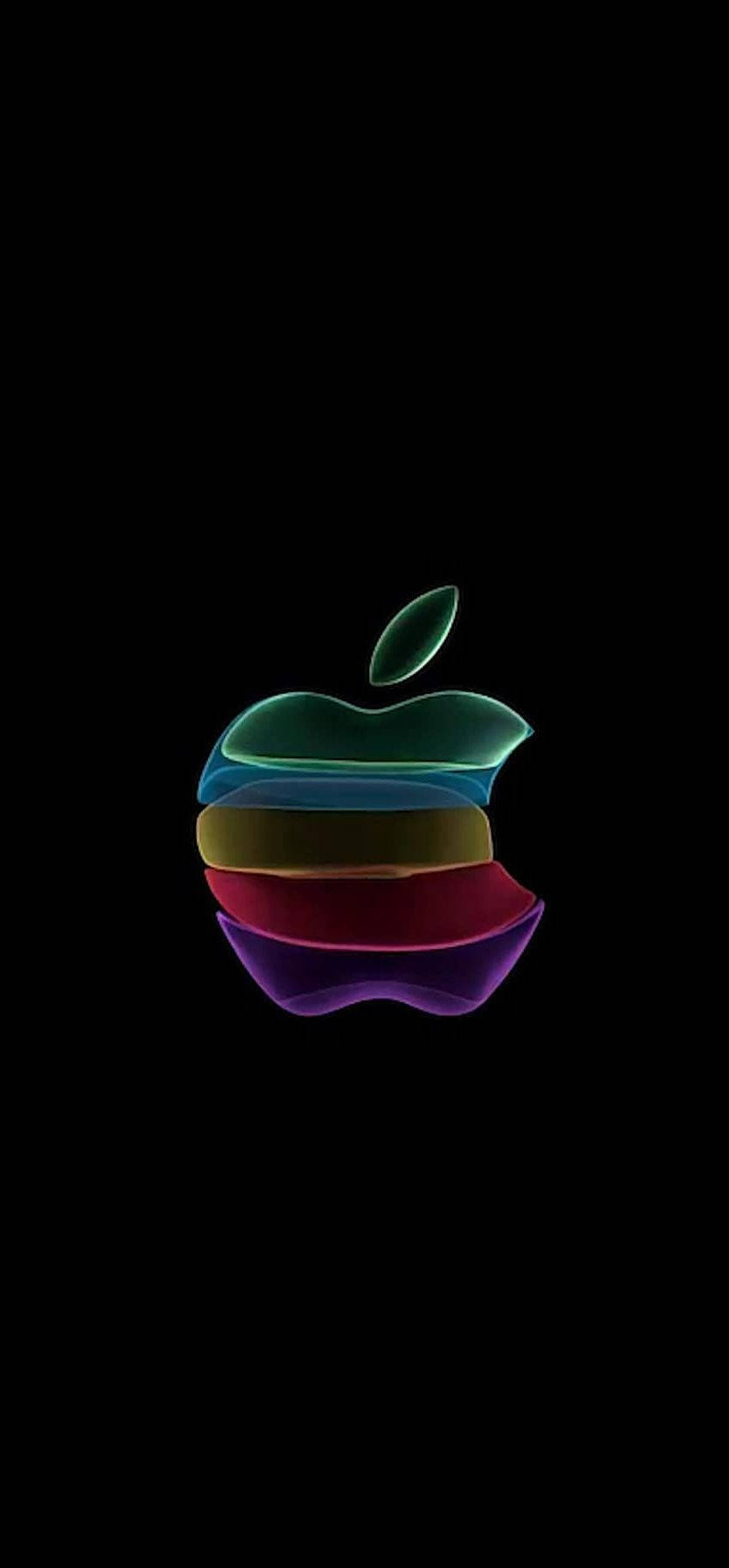 Минималистично дъгово лого на Apple iOS 11 Тапет