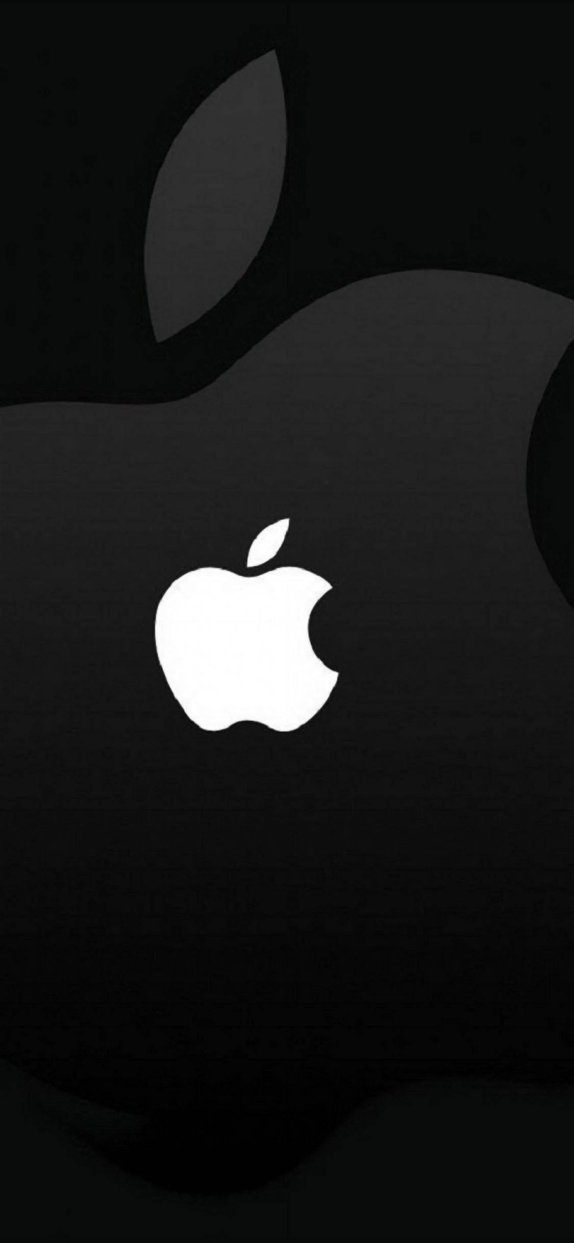 Бяло лого на Apple за iPhone на тъмен фон Тапет