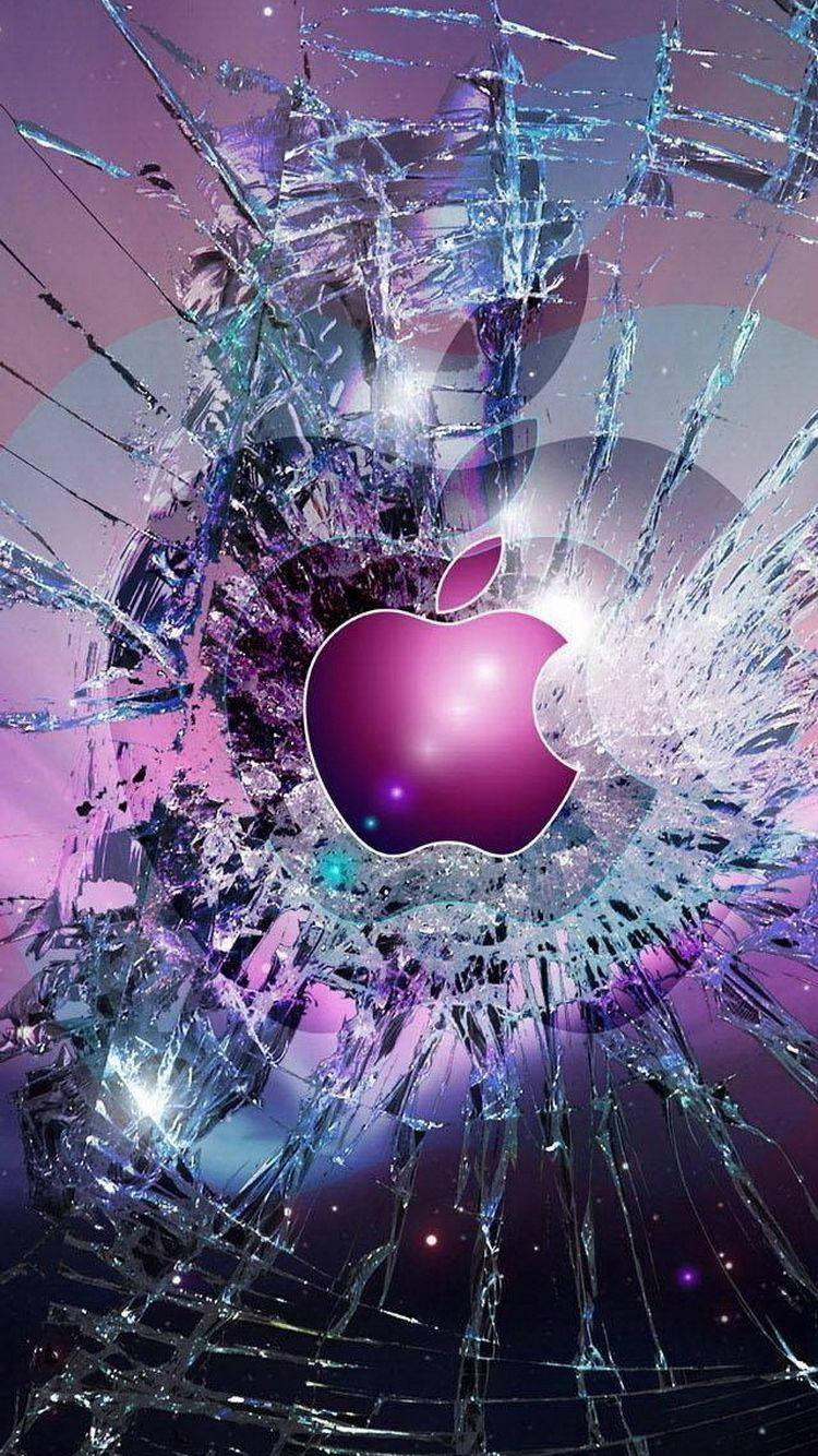 Лилаво лого на Apple за iPhone Тапет