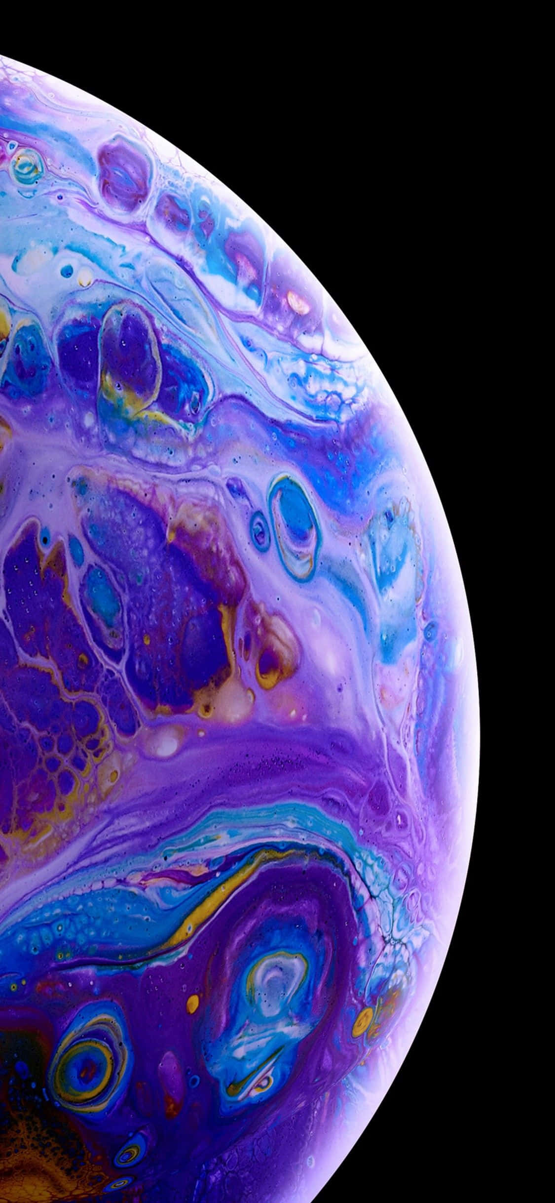 Apple iPhone XS лилаво-син флуиден балон Тапет