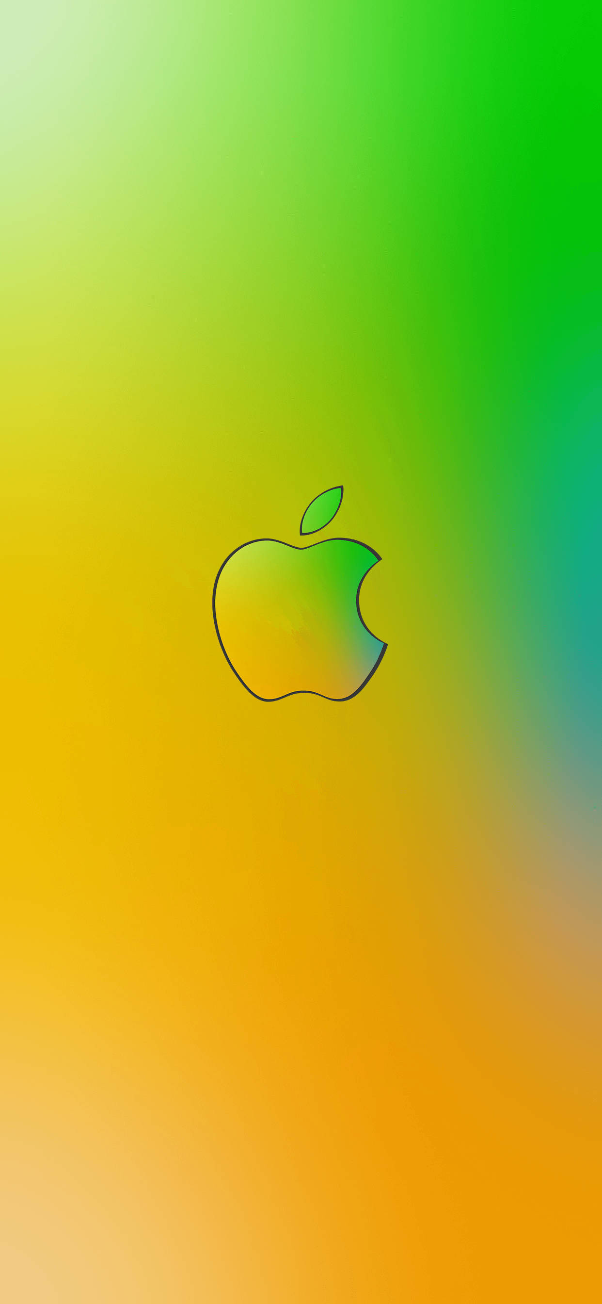 Зеленикаво-жълто Apple Logo iPhone Тапет