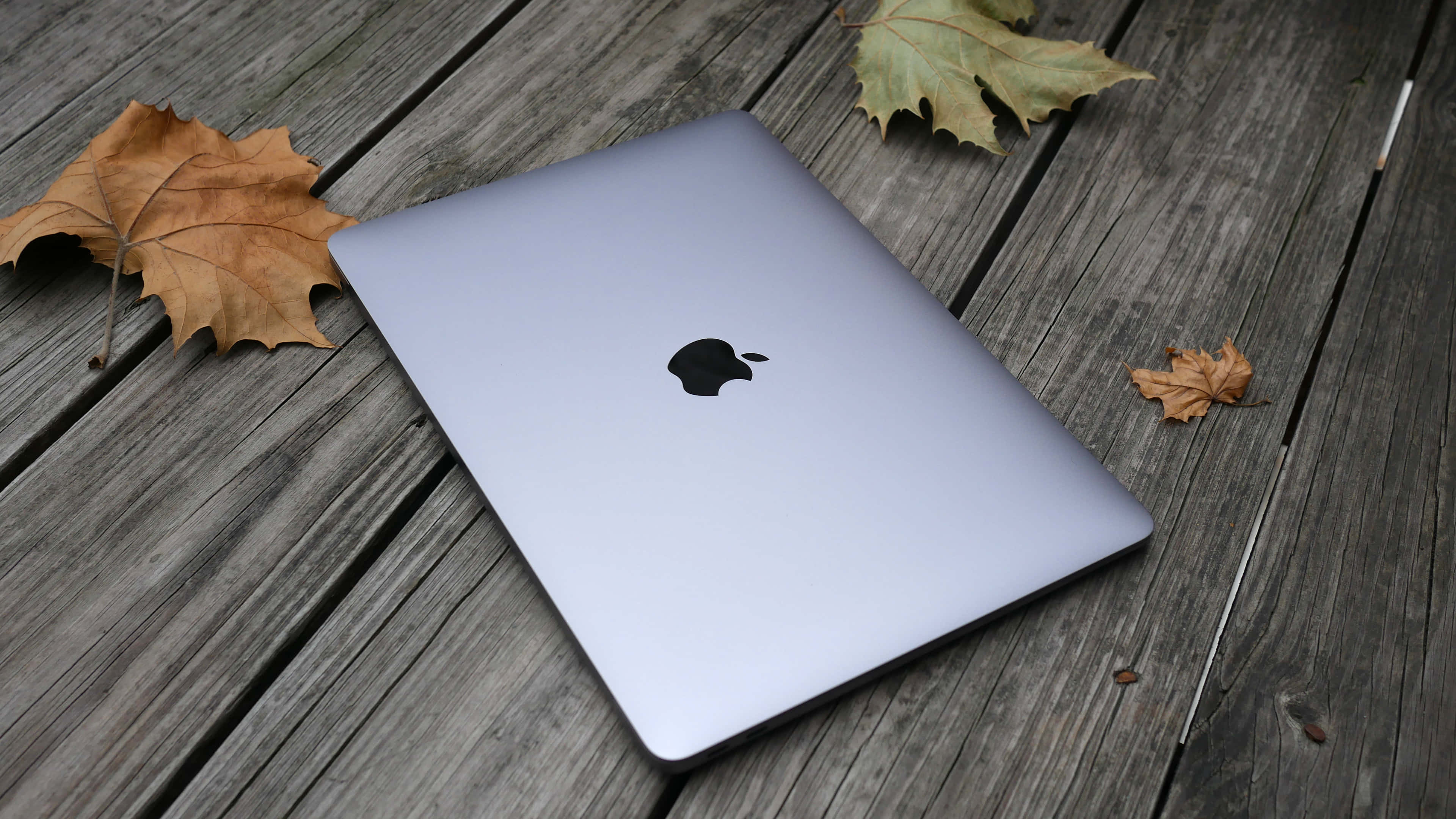 Бял лаптоп Apple MacBook Тапет