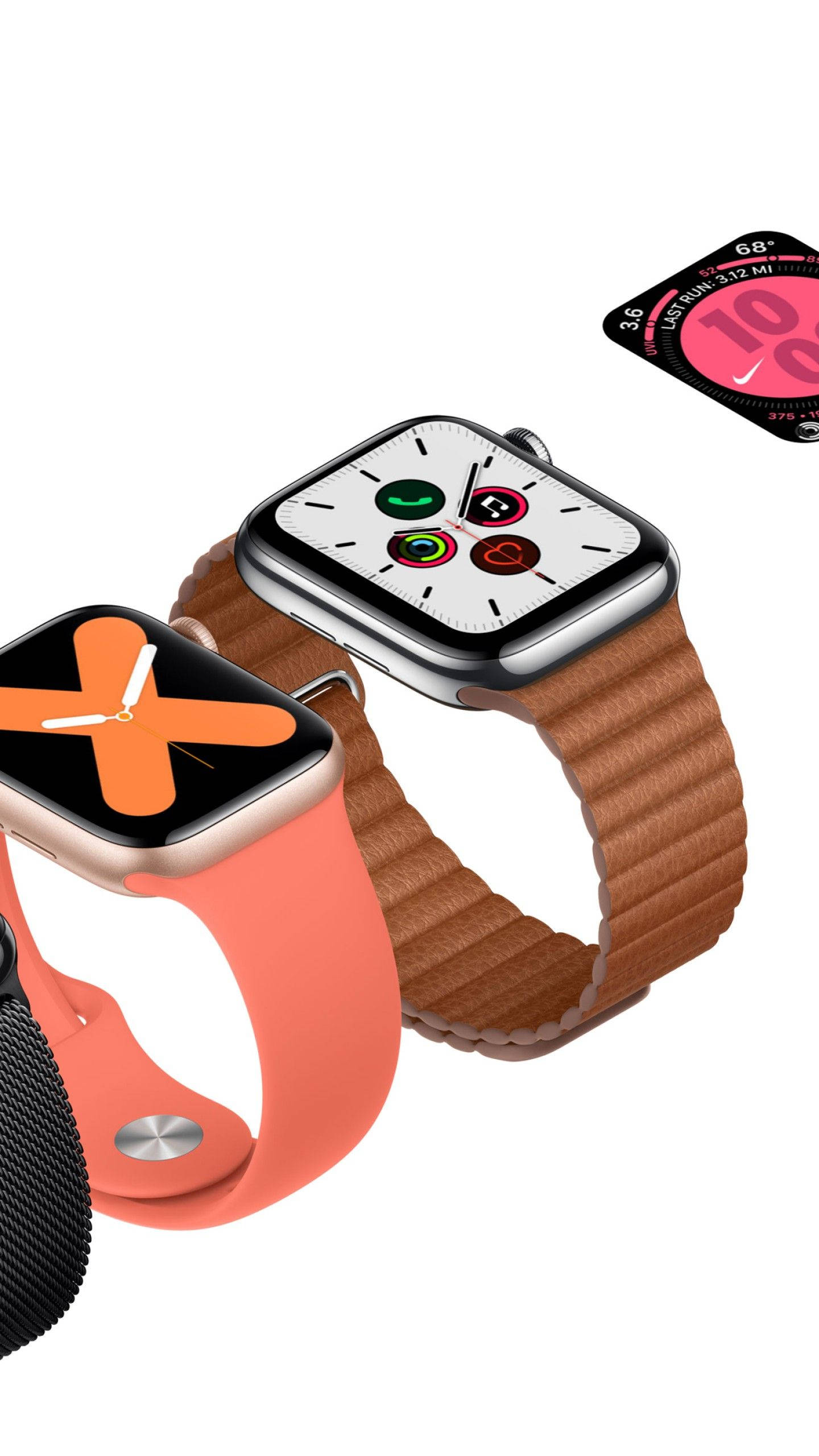 Apple Watch с розов гумен каиш Тапет