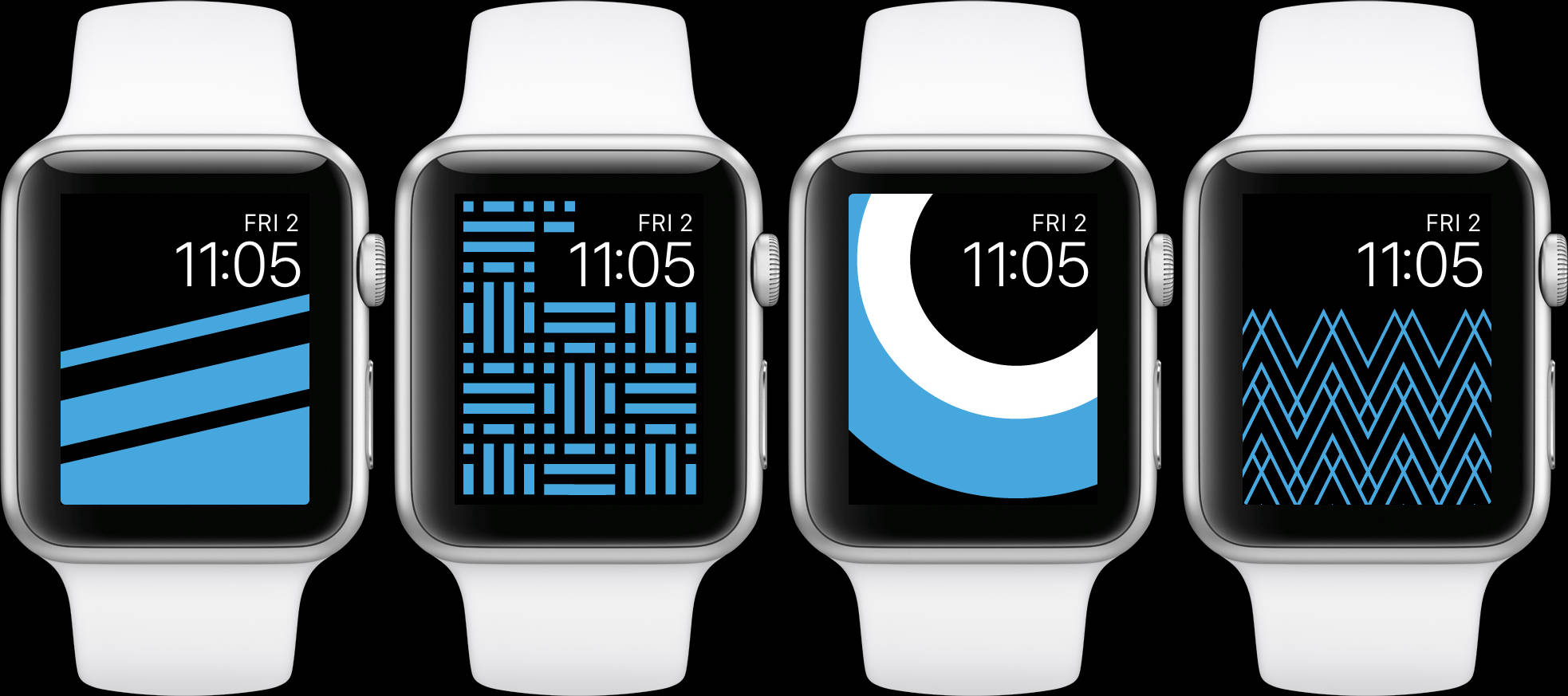 Сини тематически интерфейси на Apple Watch Тапет