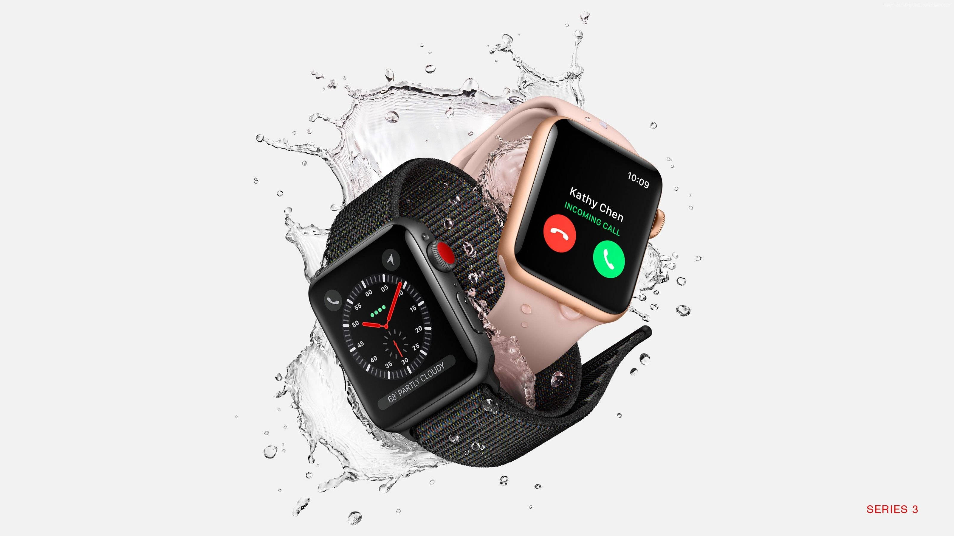 Apple Watches с водни пръски Тапет