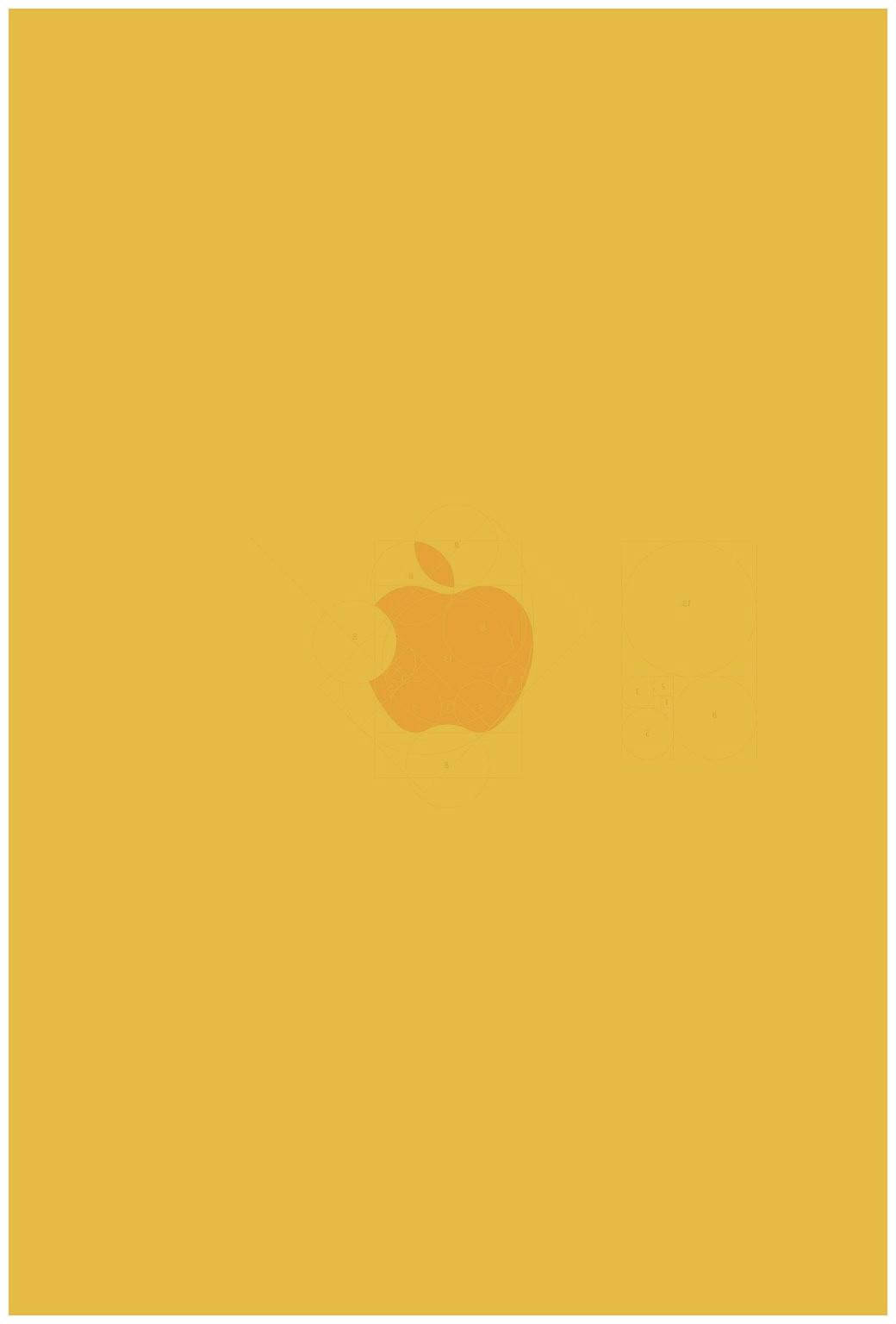 Лого на Apple върху сладък пастелно жълт естетичен фон Тапет